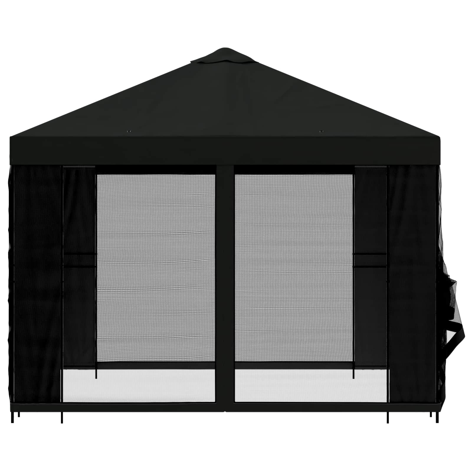 Gazebo da giardino con pareti laterali 3 x 3 m Nero