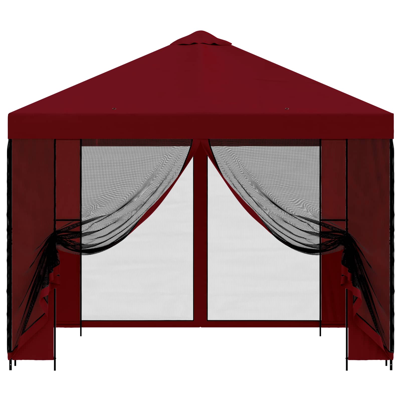 Gazebo da giardino con pareti laterali 3 x 3 m Borgogna