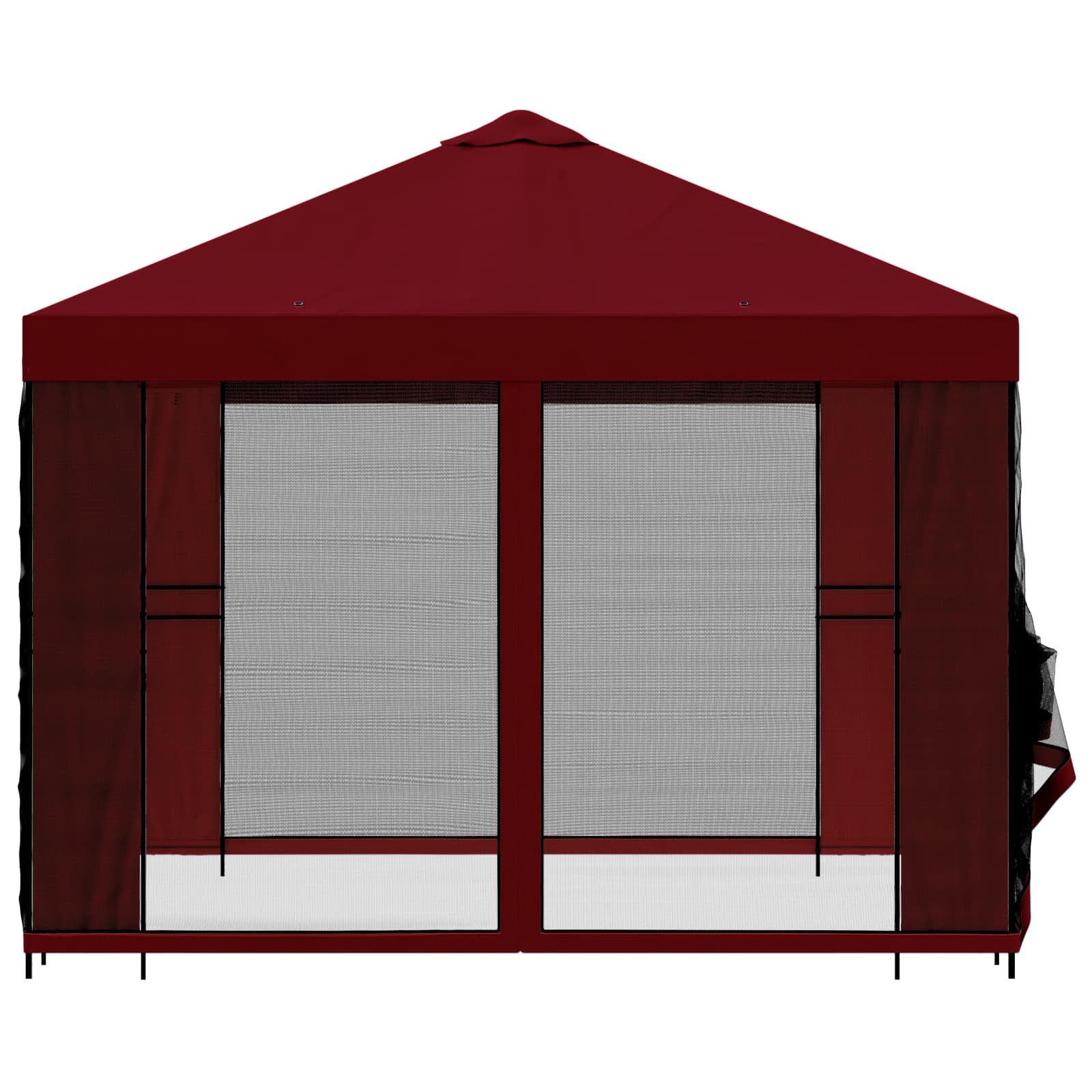Gazebo da giardino con pareti laterali 3 x 3 m Borgogna