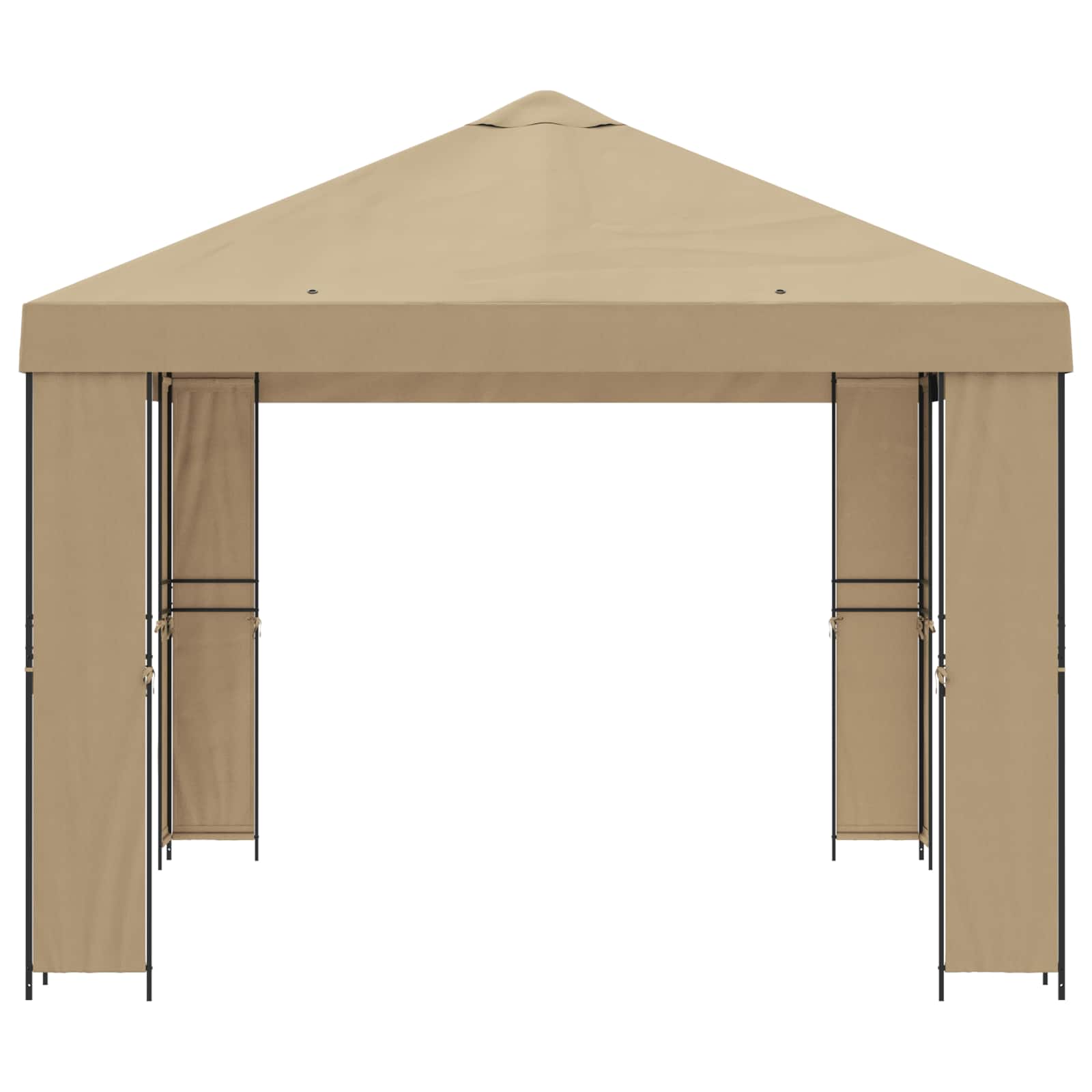 Gazebo 4 × 3 m Beige Poliestere e Acciaio 190 gsm