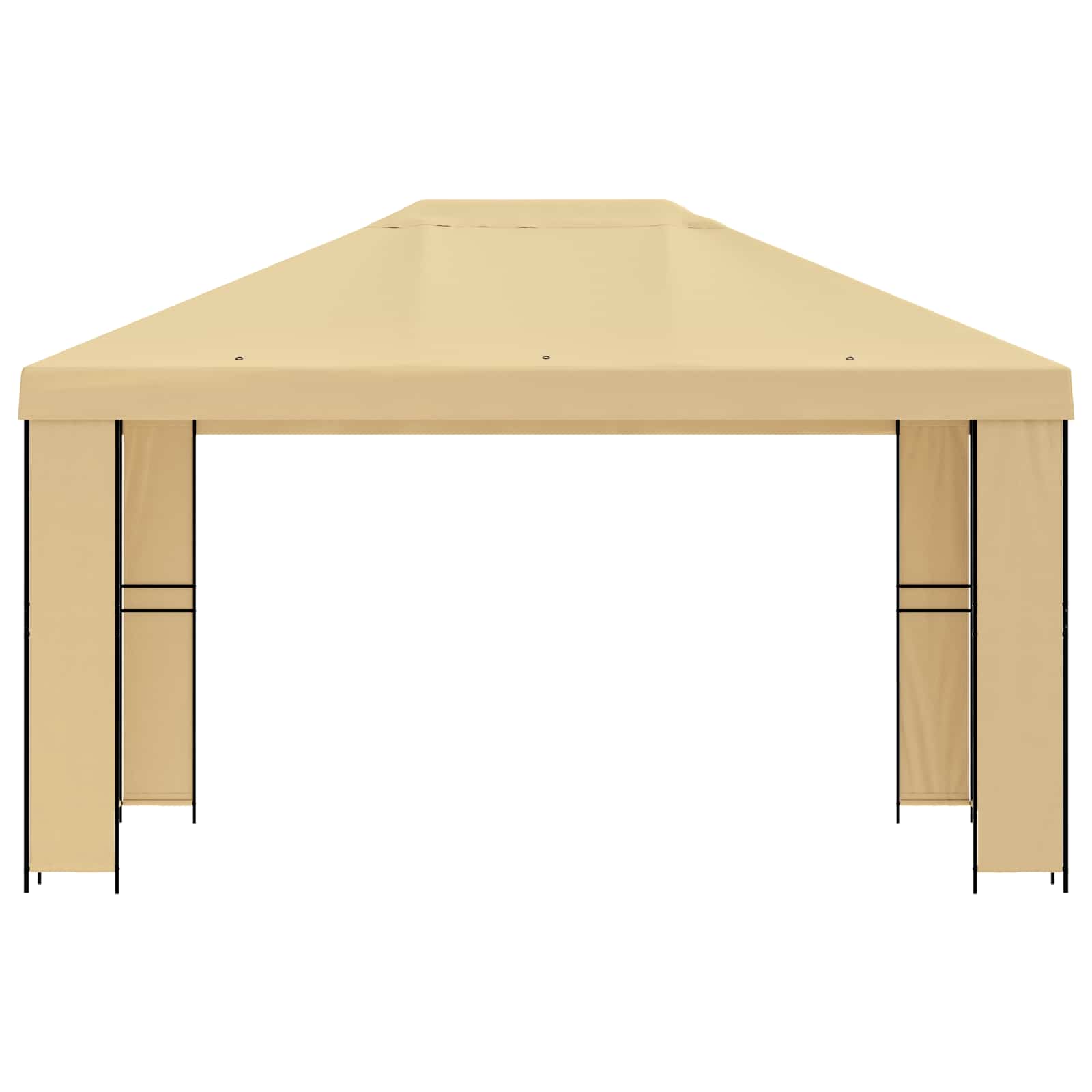Gazebo 4 × 3 m Crema Poliestere e Acciaio 190 gsm