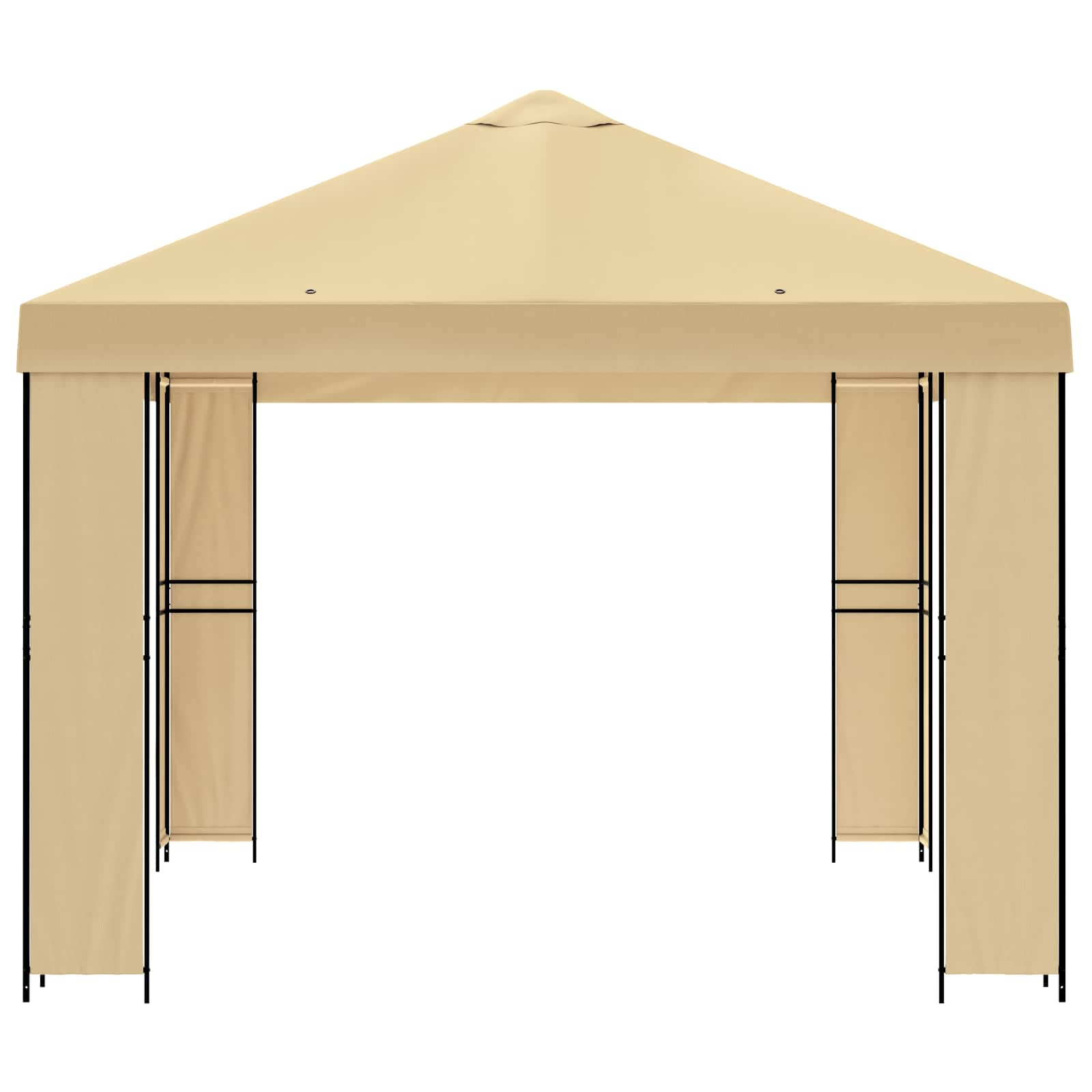 Gazebo 4 × 3 m Crema Poliestere e Acciaio 190 gsm