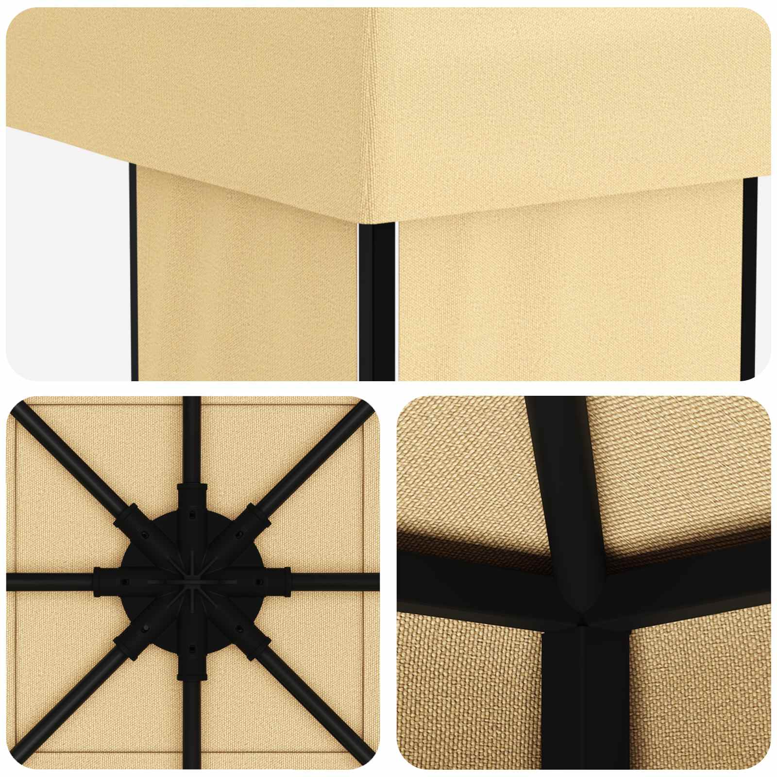 Gazebo 4 × 3 m Crema Poliestere e Acciaio 190 gsm