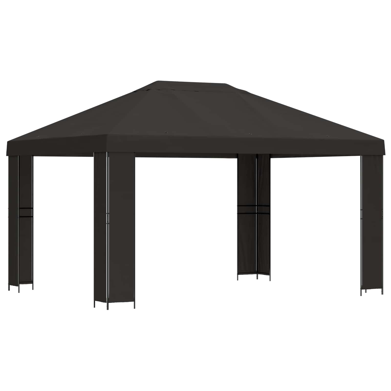 Gazebo 4 × 3 m Antracite Poliestere e Acciaio 190 gsm