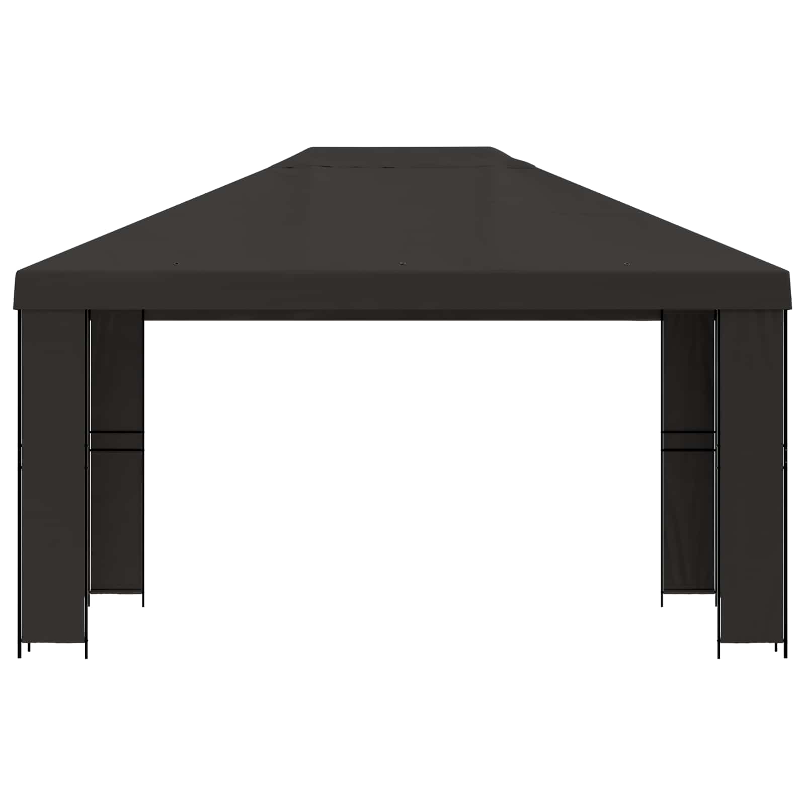 Gazebo 4 × 3 m Antracite Poliestere e Acciaio 190 gsm