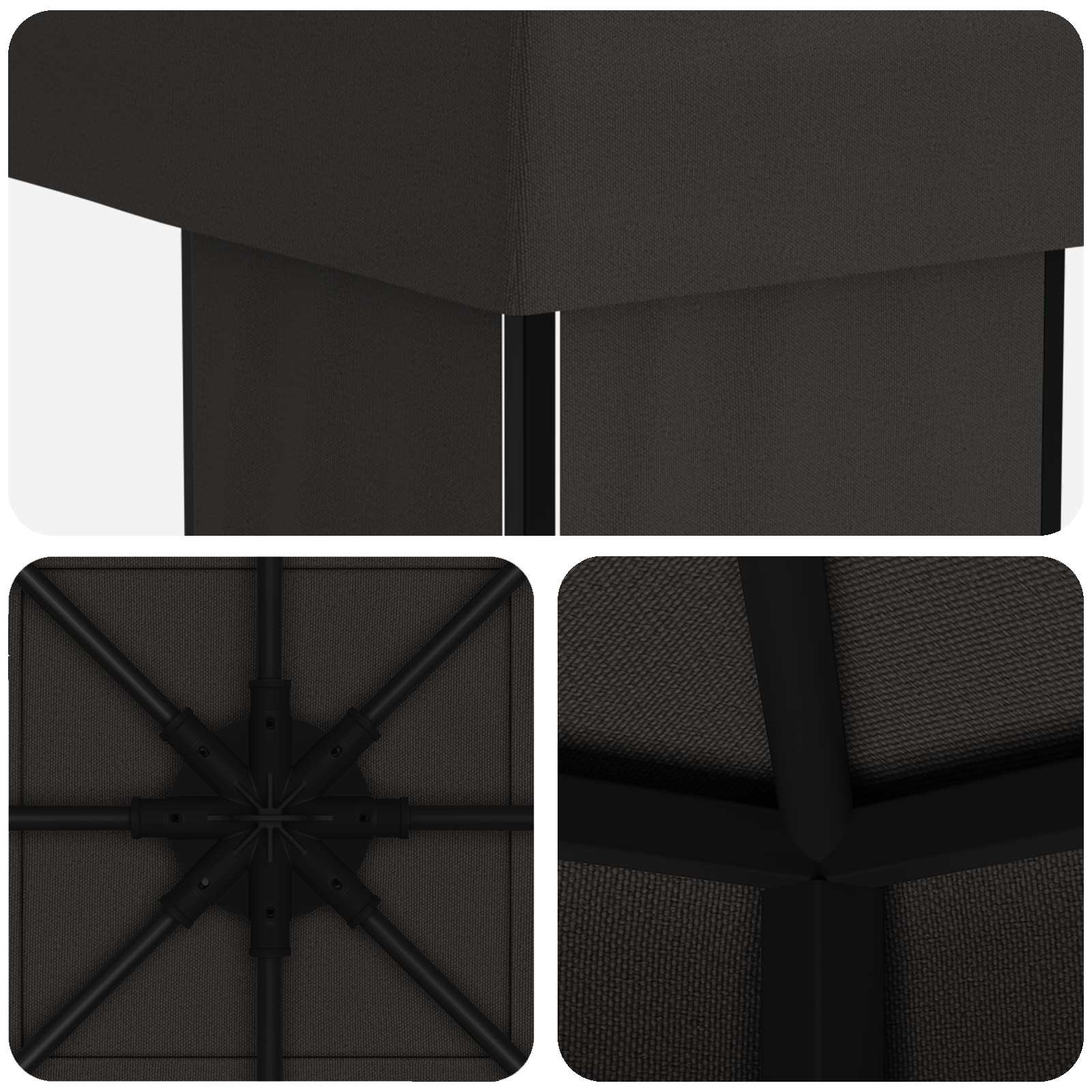 Gazebo 4 × 3 m Antracite Poliestere e Acciaio 190 gsm