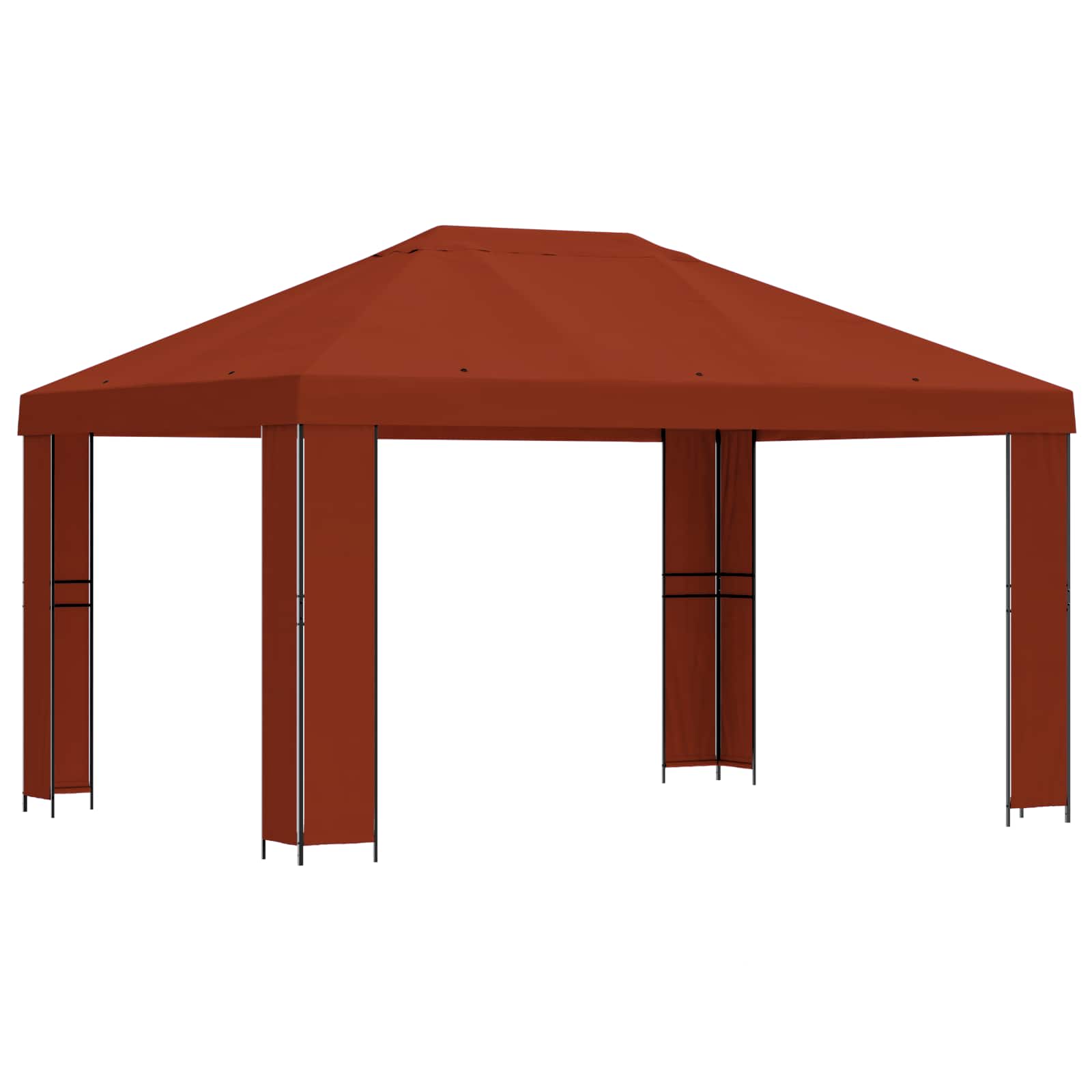 Gazebo 4 × 3 m Terracotta Poliestere e Acciaio 190 gsm