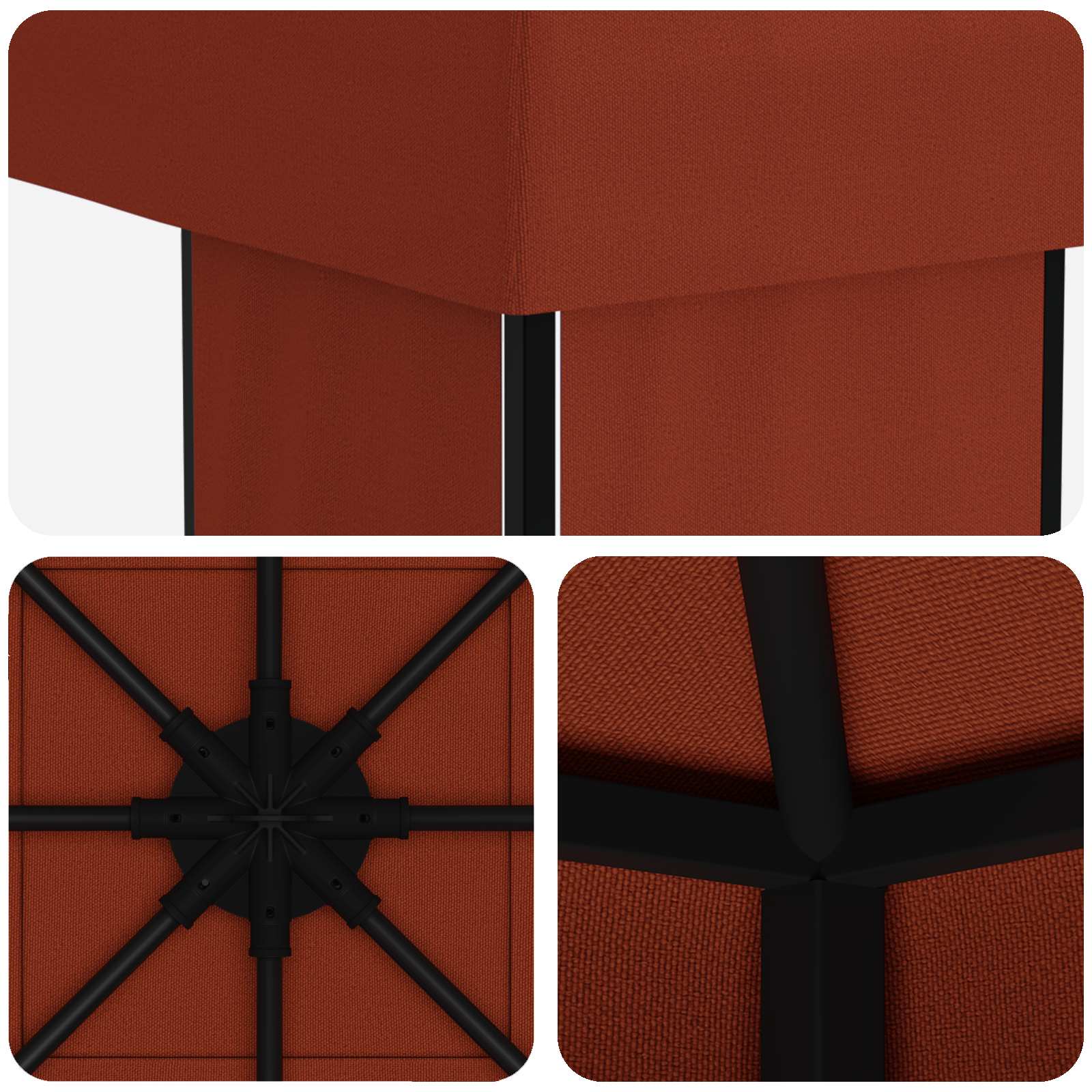 Gazebo 4 × 3 m Terracotta Poliestere e Acciaio 190 gsm