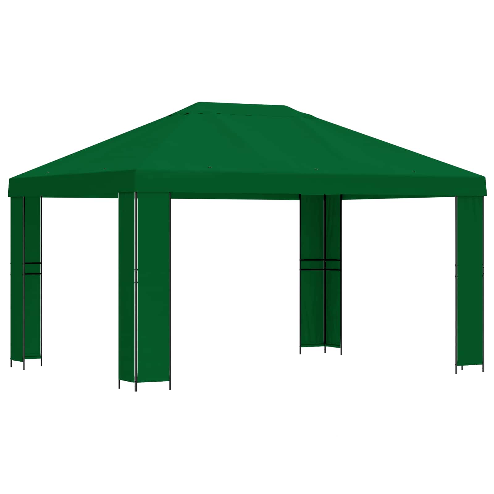 Gazebo 4 × 3 m Verde Poliestere e Acciaio 190 gsm