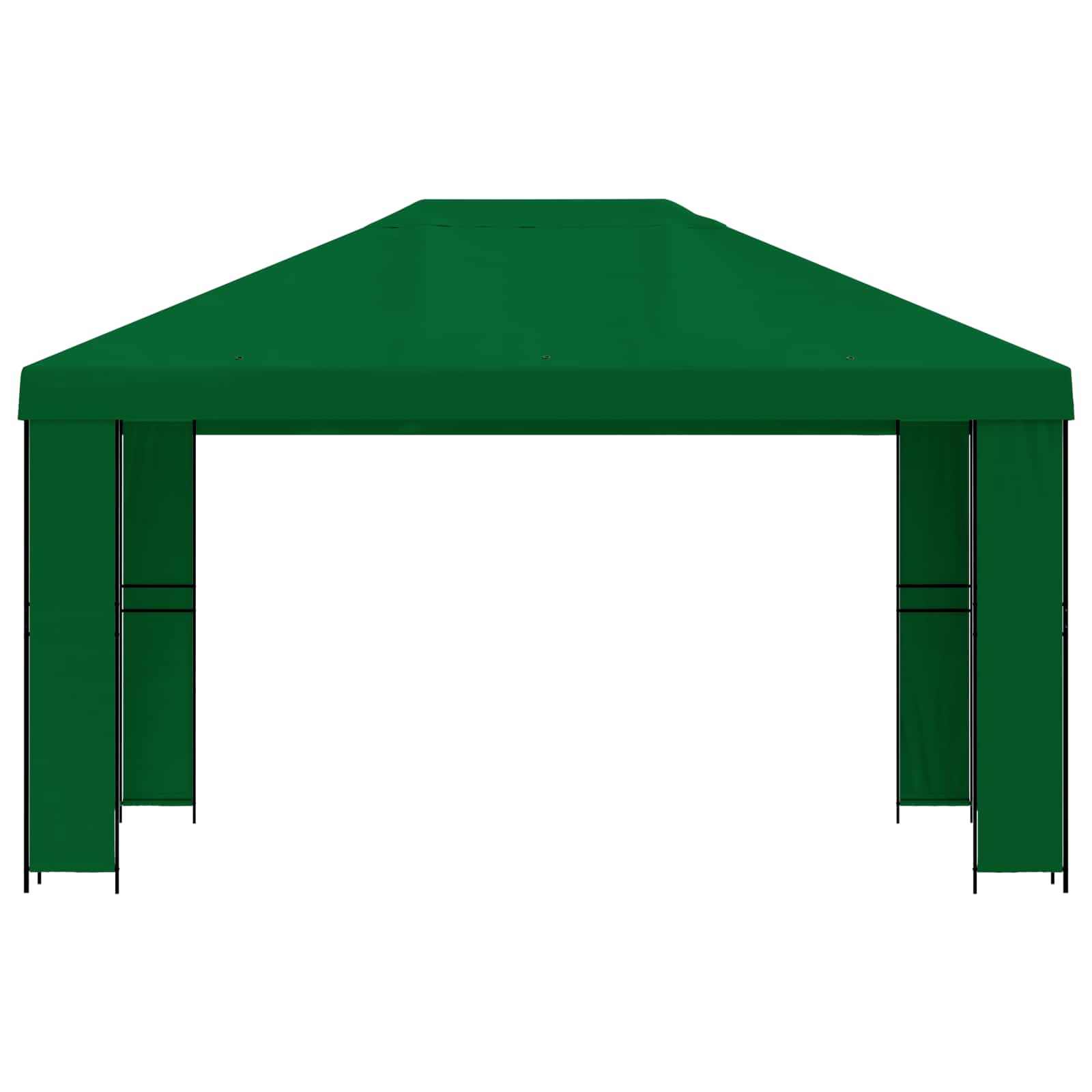 Gazebo 4 × 3 m Verde Poliestere e Acciaio 190 gsm