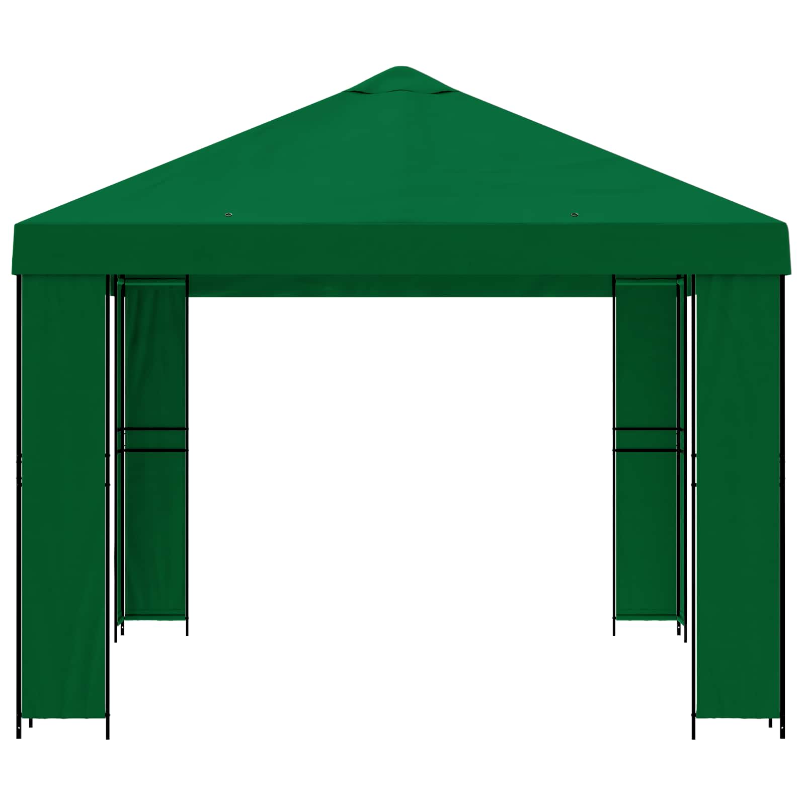 Gazebo 4 × 3 m Verde Poliestere e Acciaio 190 gsm