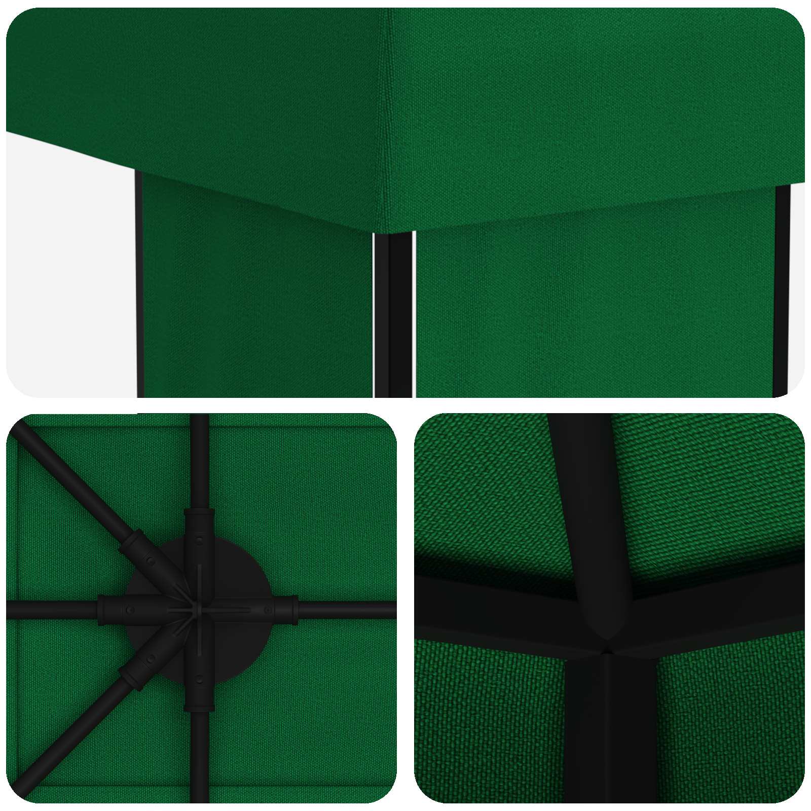 Gazebo 4 × 3 m Verde Poliestere e Acciaio 190 gsm
