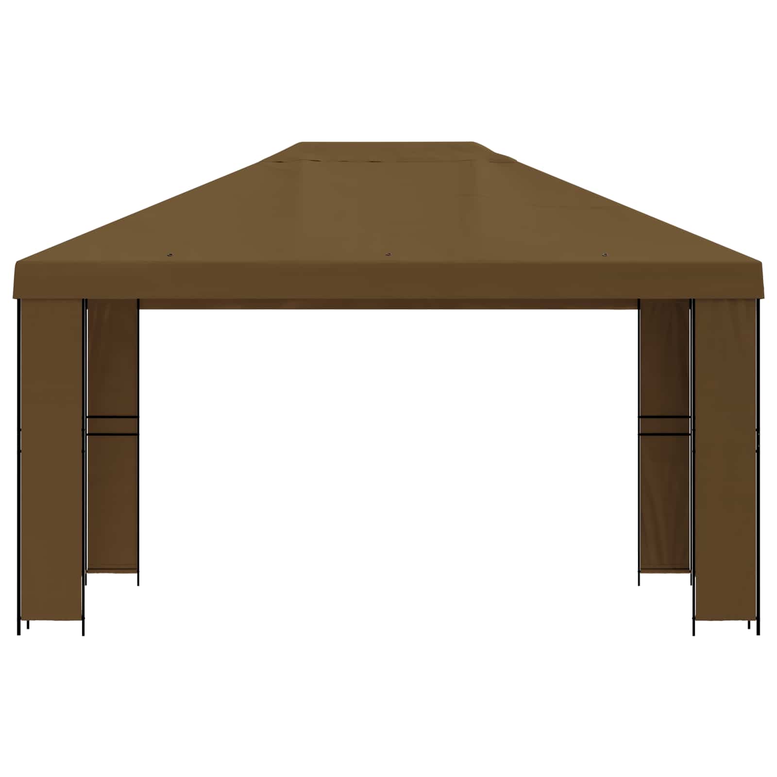 Gazebo 4 × 3 m Tortora Poliestere e Acciaio 190 gsm