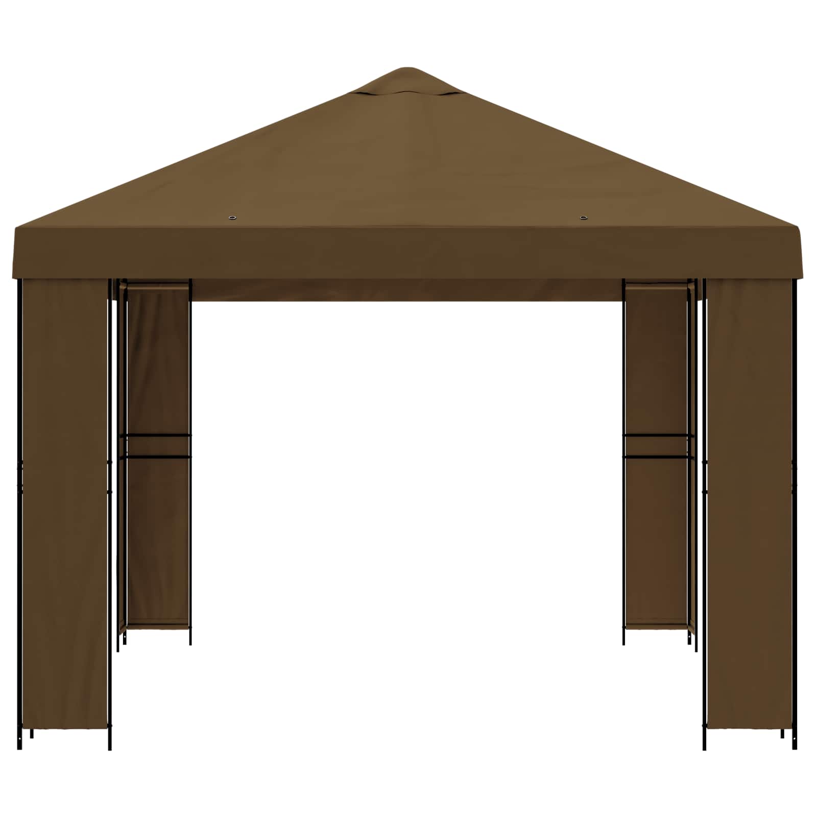 Gazebo 4 × 3 m Tortora Poliestere e Acciaio 190 gsm