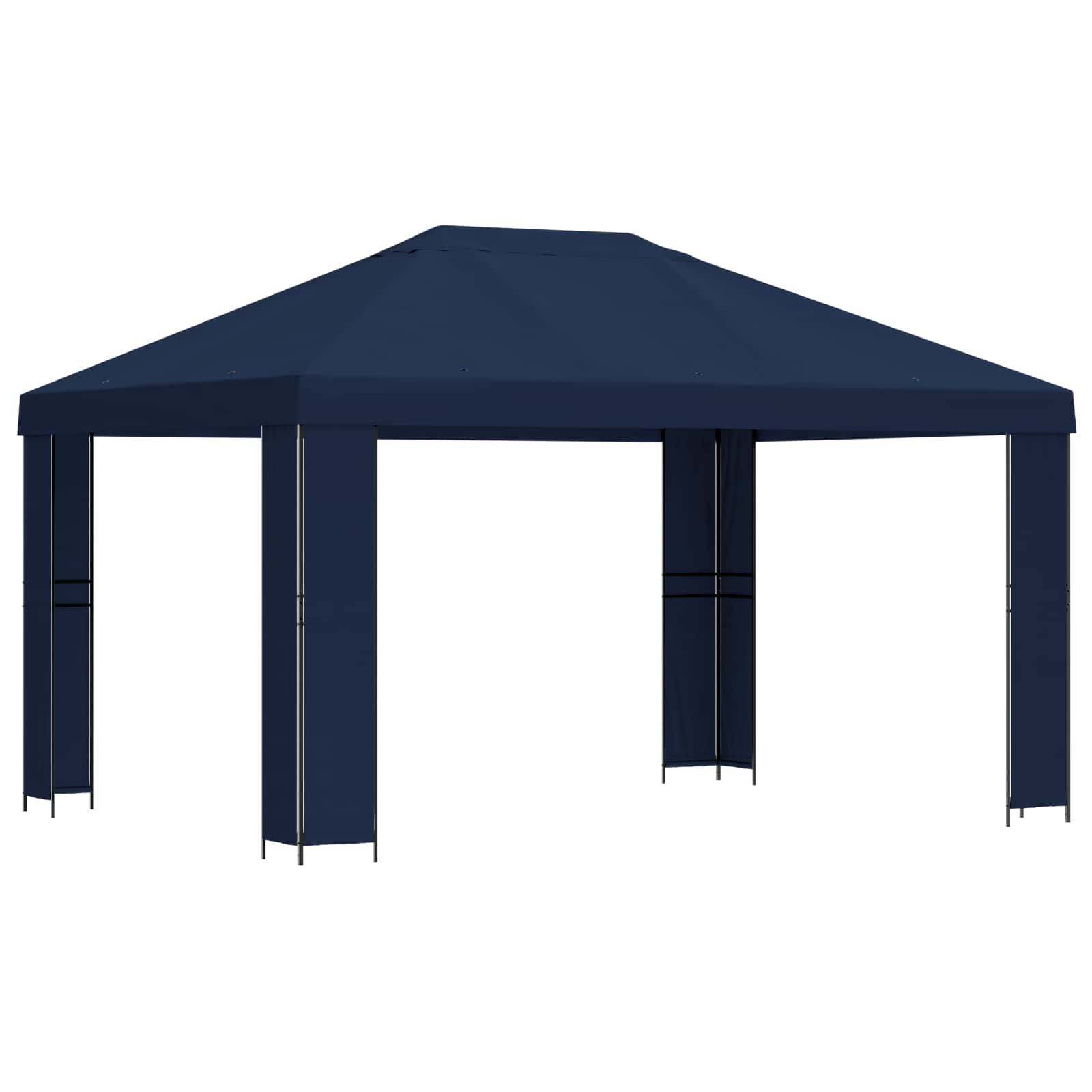 Gazebo 4 × 3 m Blu Poliestere e Acciaio 190 gsm