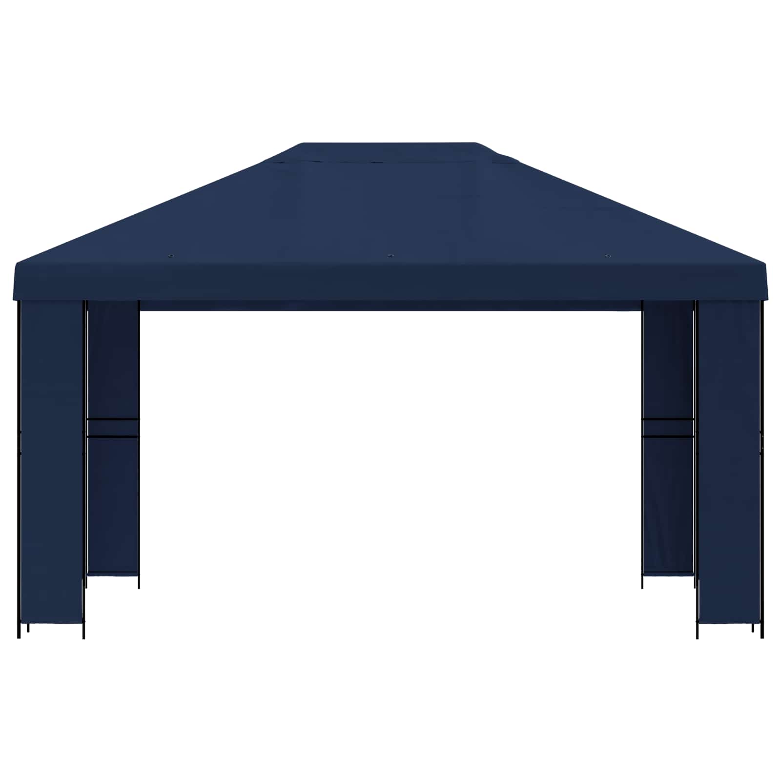 Gazebo 4 × 3 m Blu Poliestere e Acciaio 190 gsm