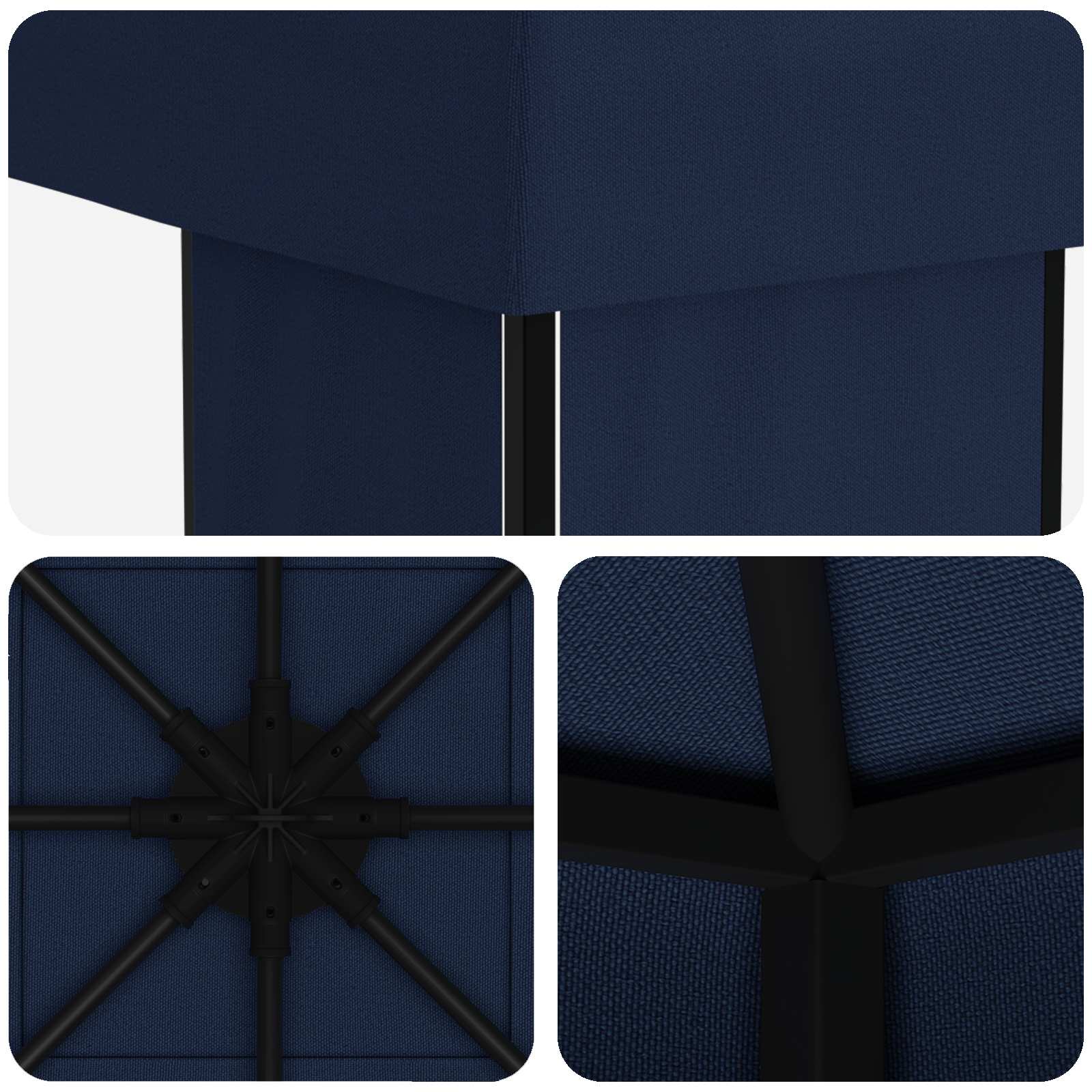 Gazebo 4 × 3 m Blu Poliestere e Acciaio 190 gsm