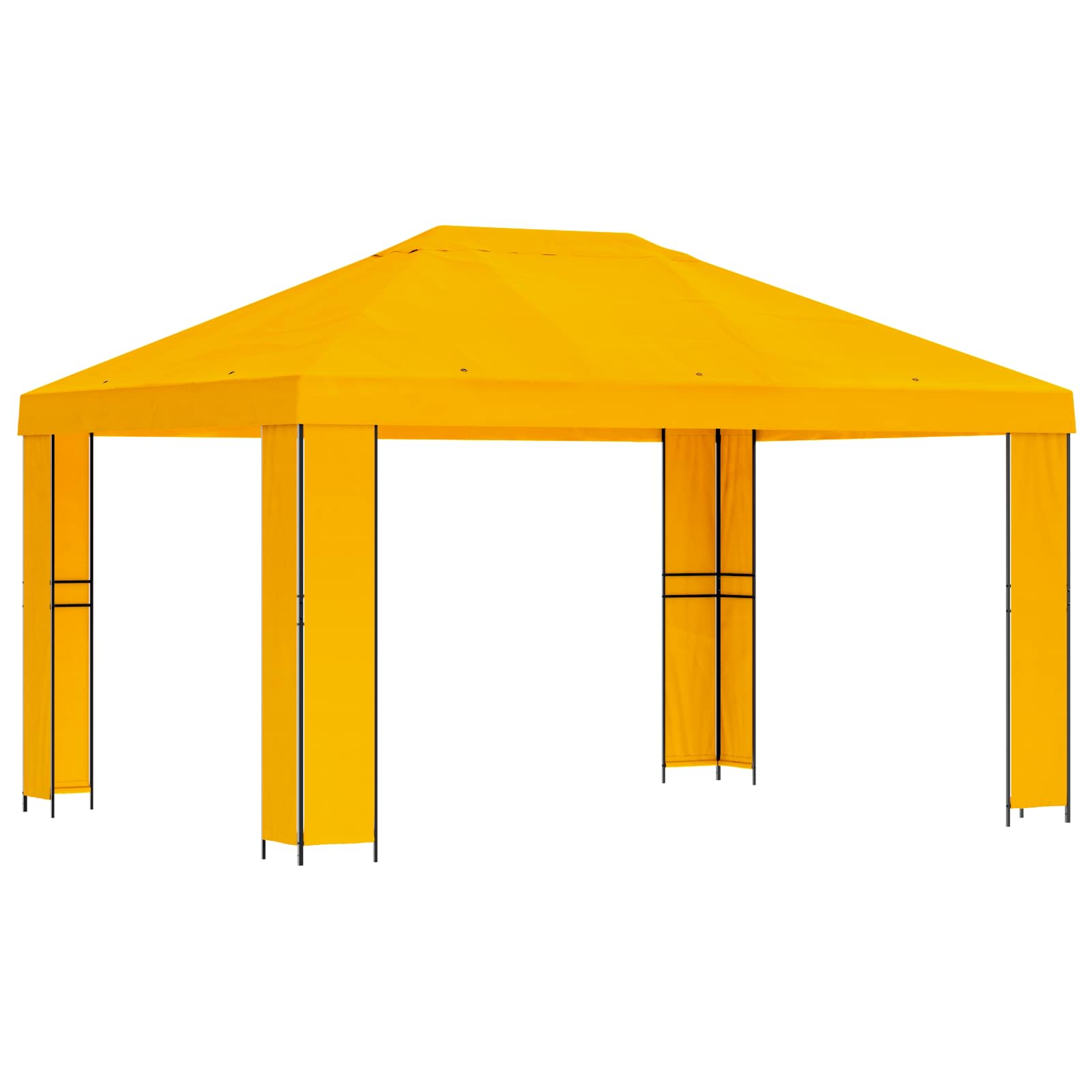 Gazebo 4 × 3 m Giallo Poliestere e Acciaio 190 gsm