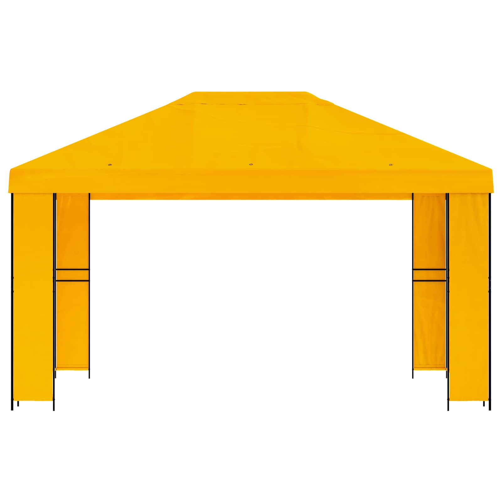 Gazebo 4 × 3 m Giallo Poliestere e Acciaio 190 gsm