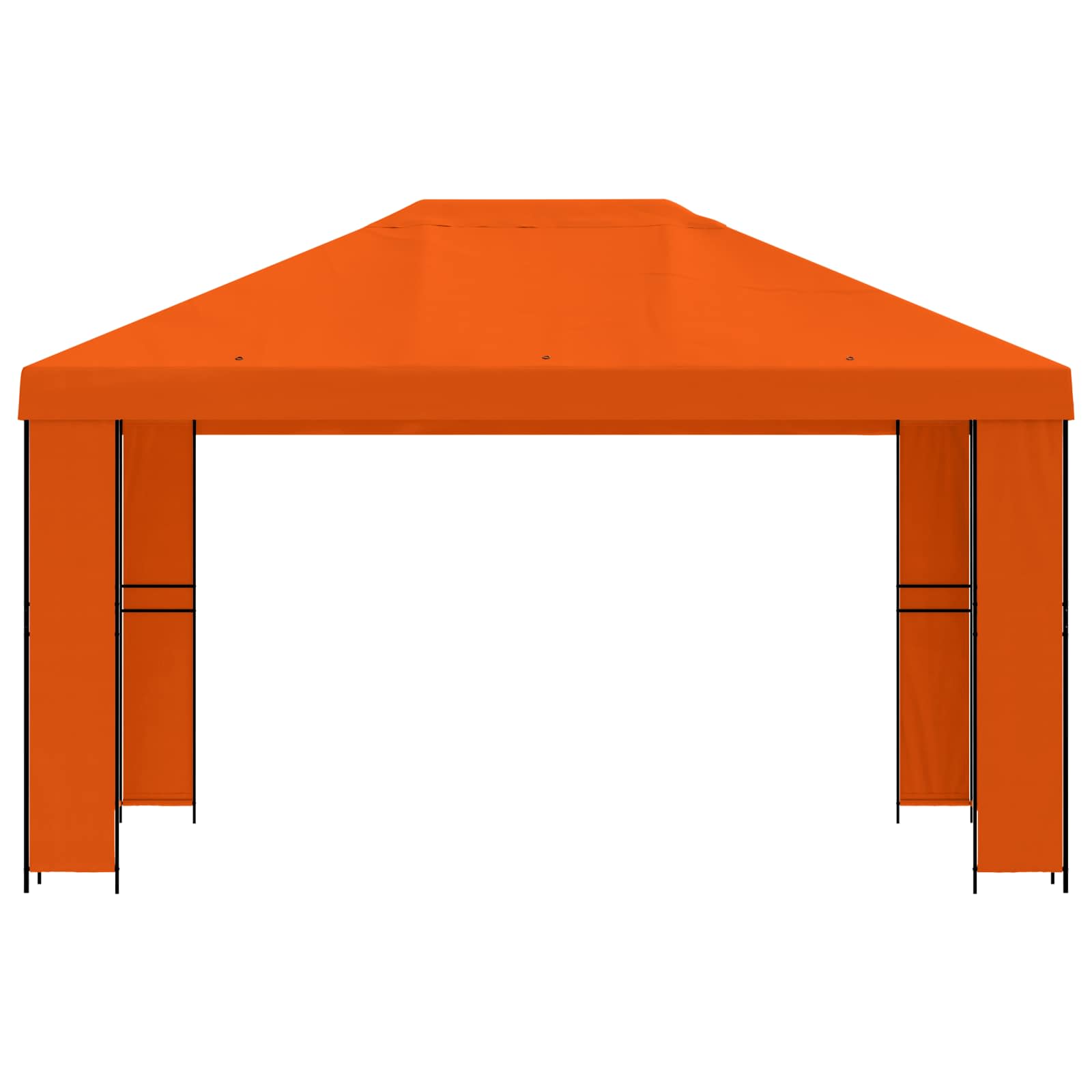Gazebo 4 × 3 m Arancione Poliestere e Acciaio 190 gsm