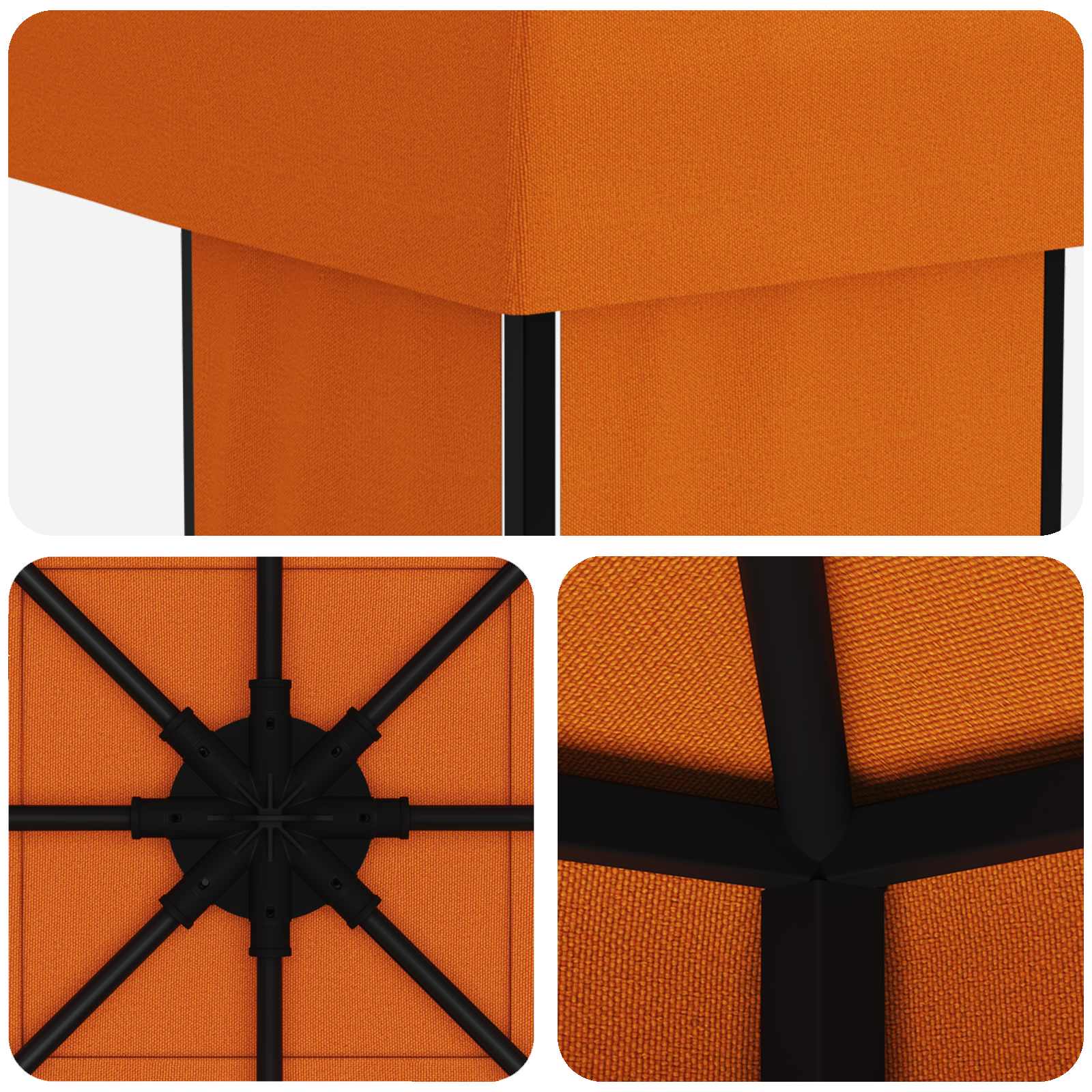 Gazebo 4 × 3 m Arancione Poliestere e Acciaio 190 gsm