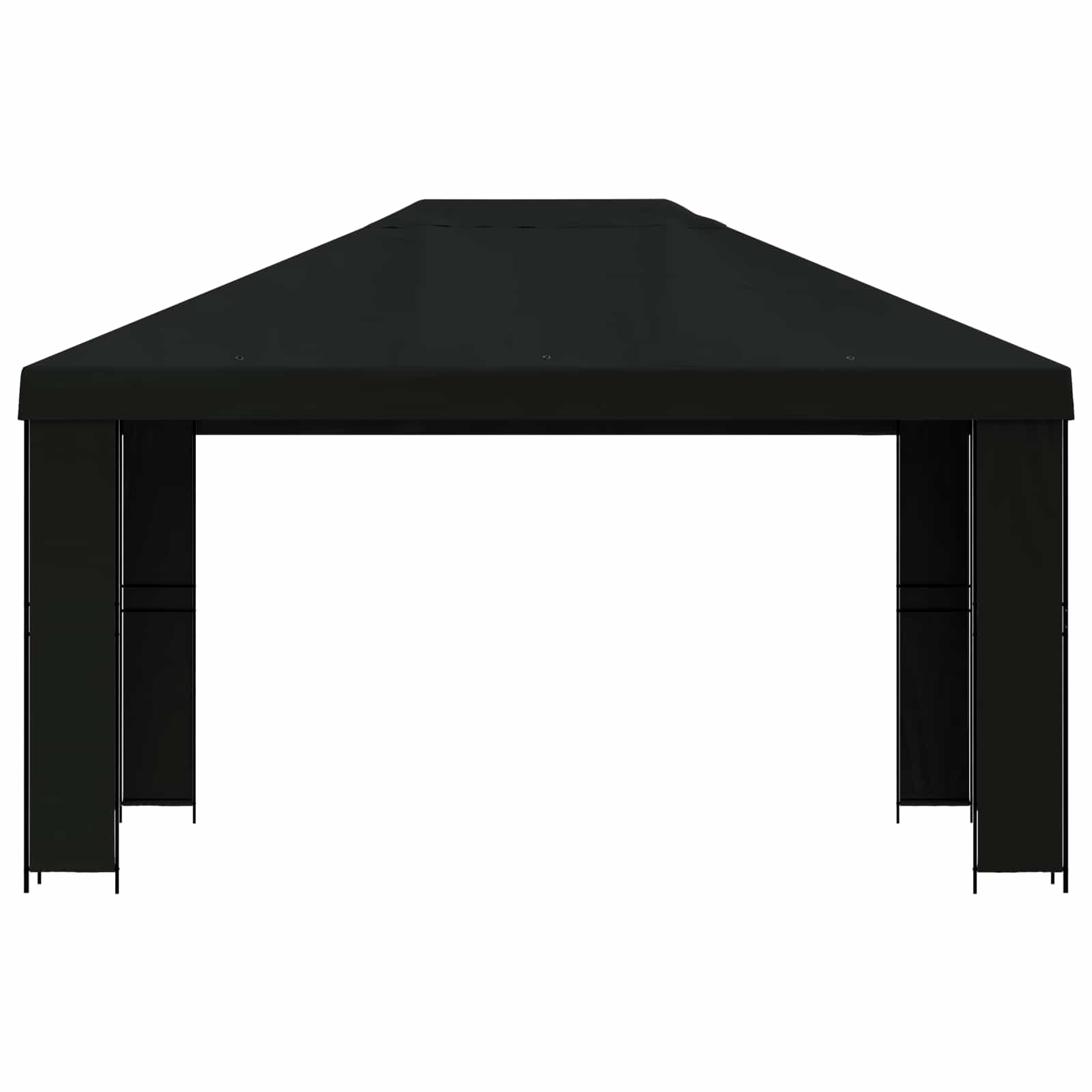 Gazebo 4 × 3 m Nero Poliestere e Acciaio 190 gsm