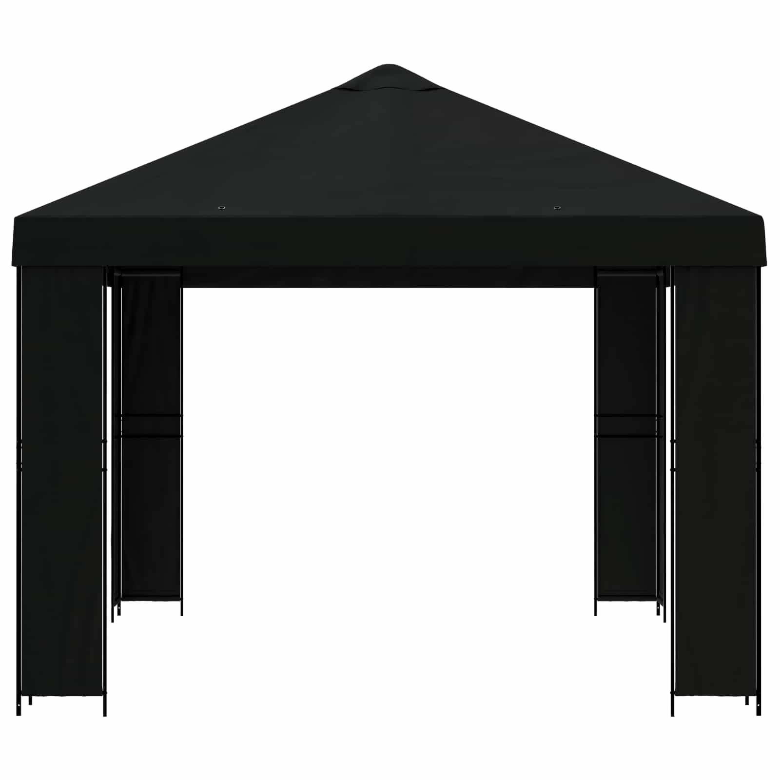 Gazebo 4 × 3 m Nero Poliestere e Acciaio 190 gsm