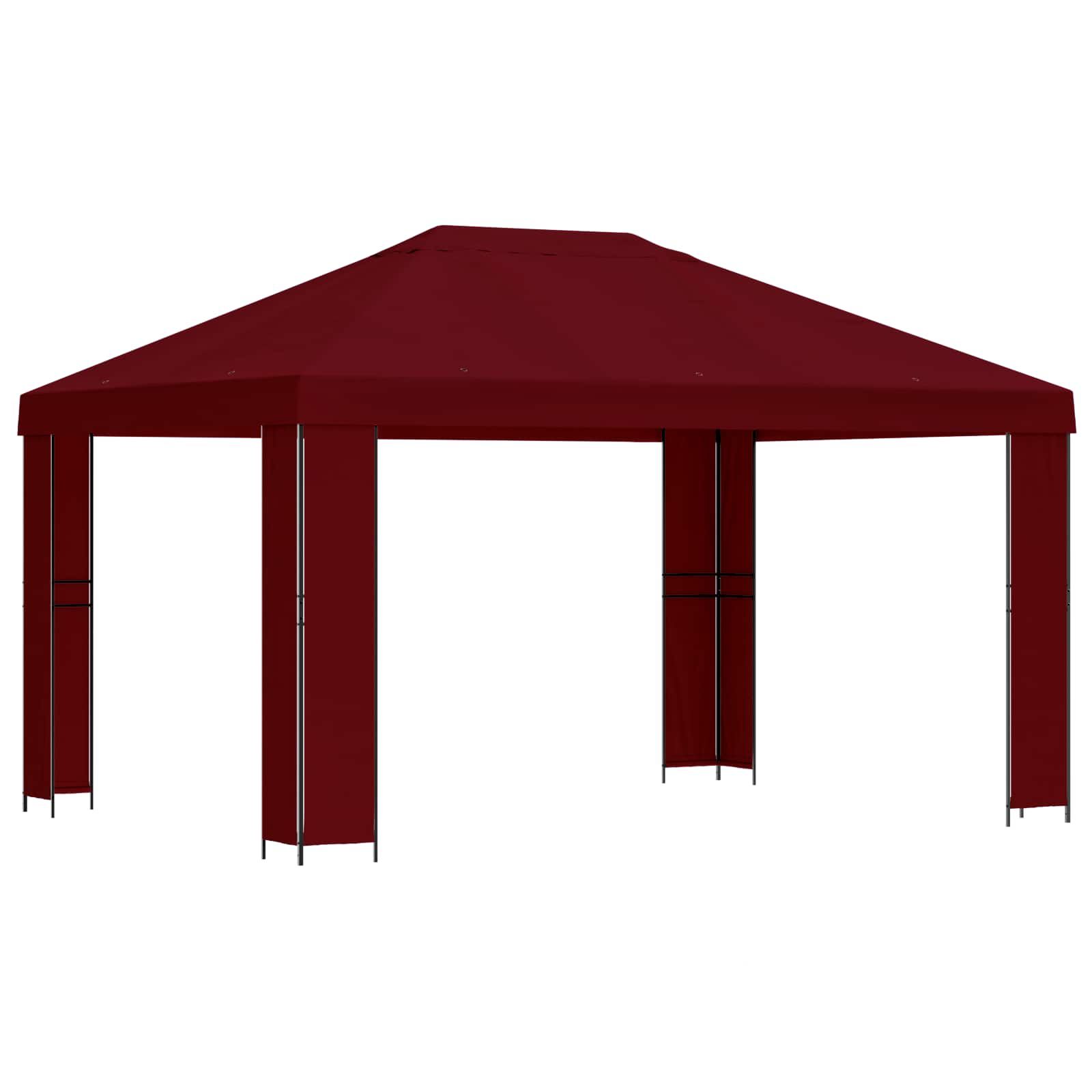 Gazebo 4 × 3 m Borgogna Poliestere e Acciaio 190 gsm
