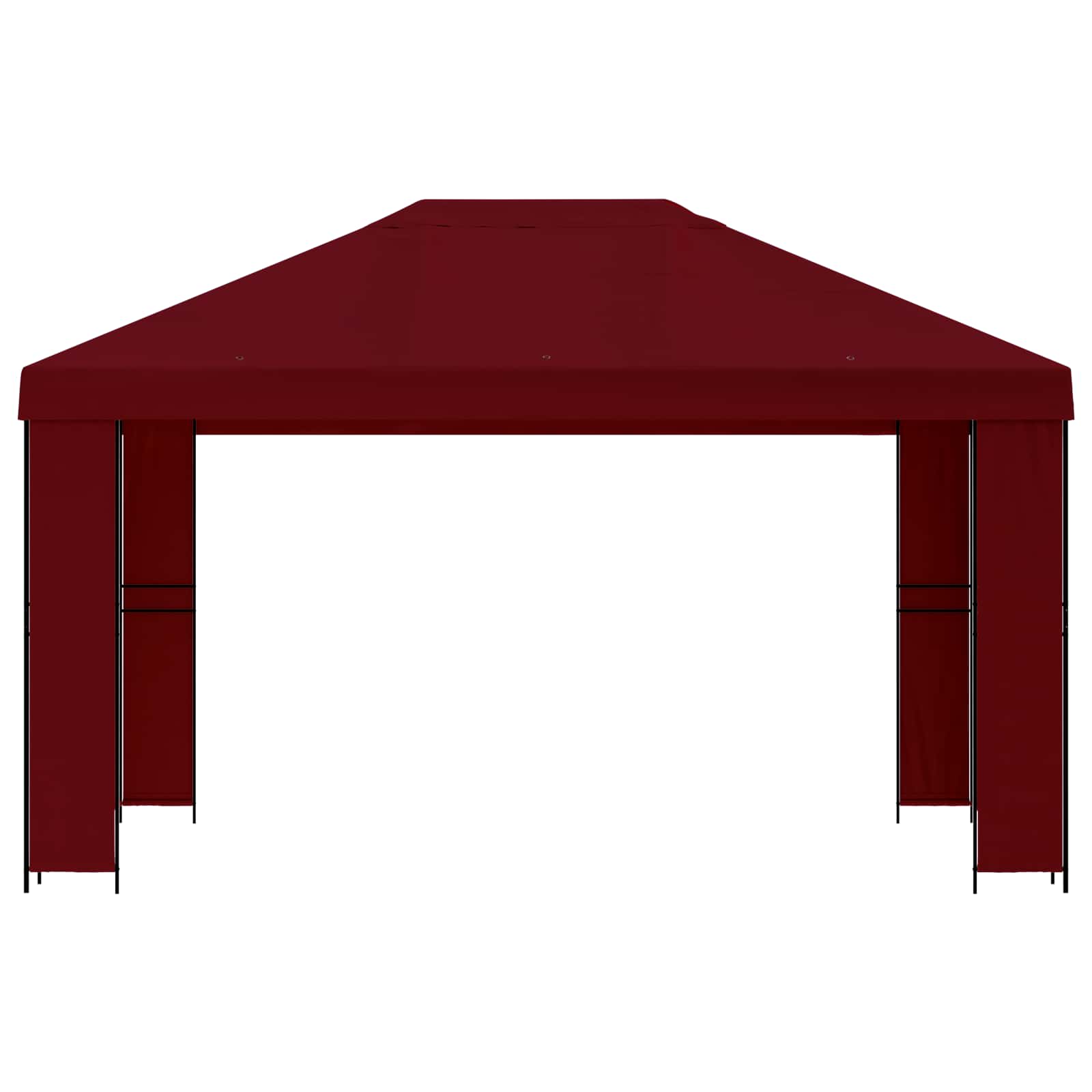 Gazebo 4 × 3 m Borgogna Poliestere e Acciaio 190 gsm