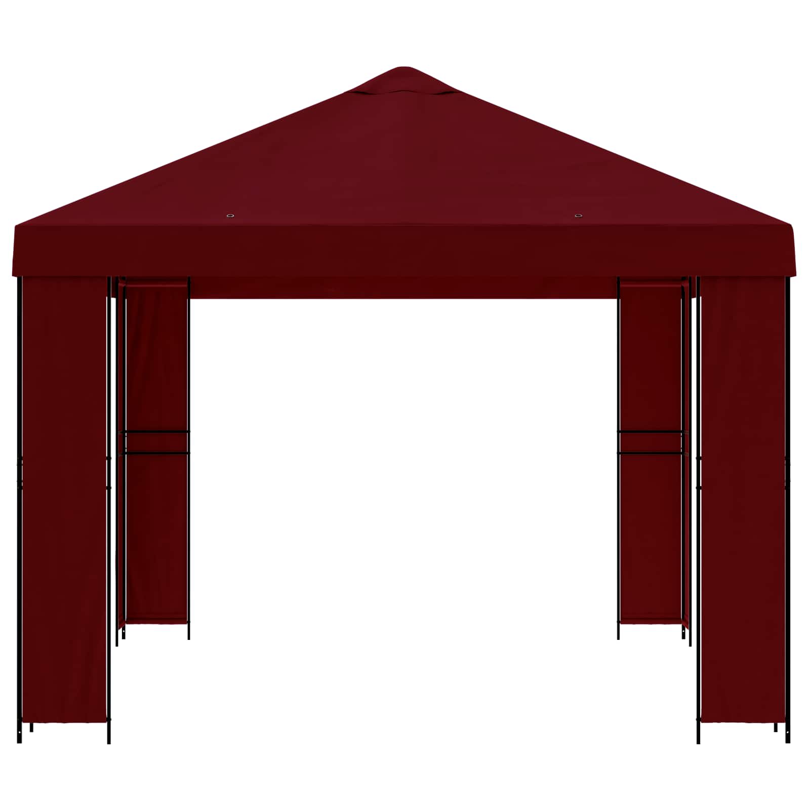 Gazebo 4 × 3 m Borgogna Poliestere e Acciaio 190 gsm