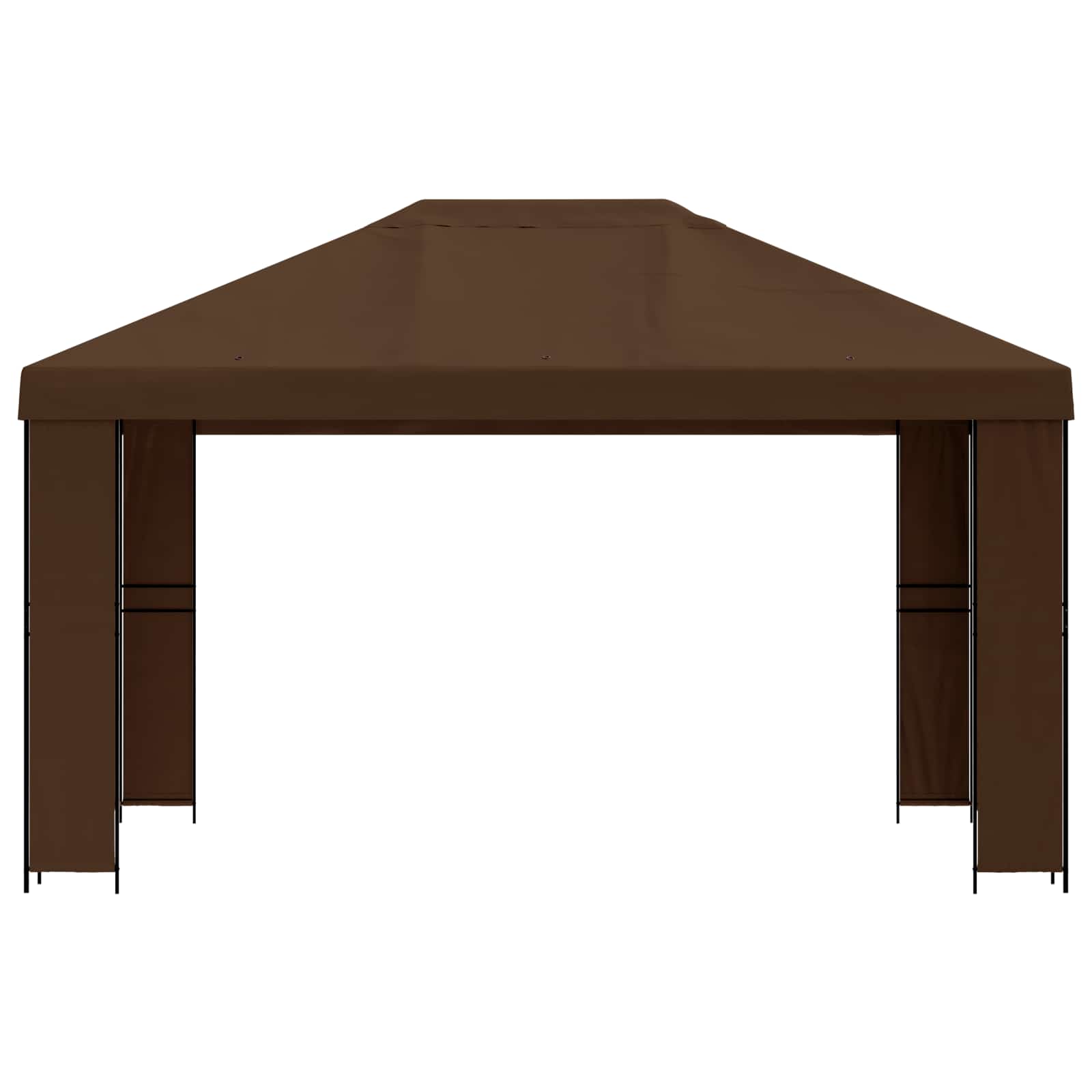 Gazebo 4 × 3 m Marrone Poliestere e Acciaio 190 gsm