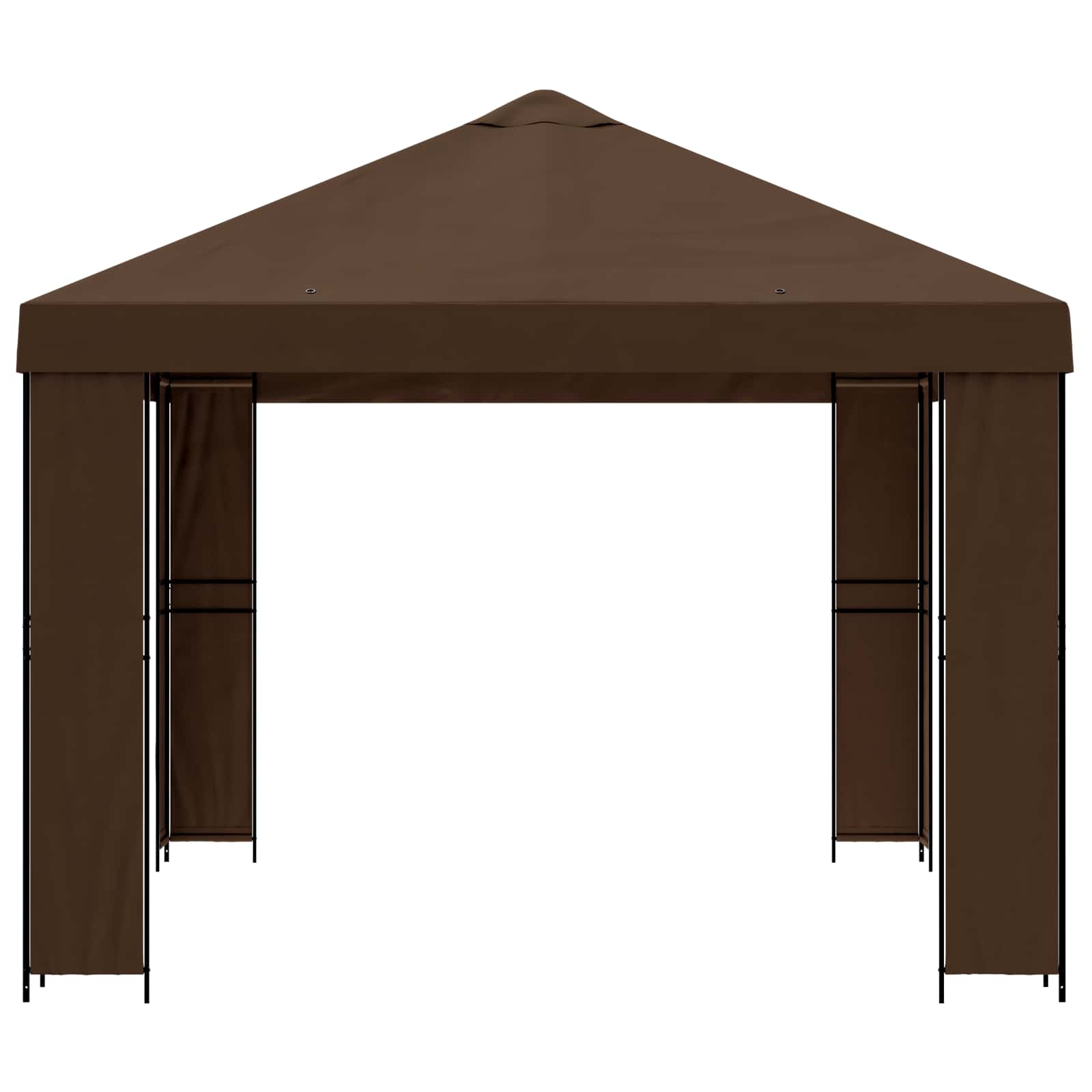 Gazebo 4 × 3 m Marrone Poliestere e Acciaio 190 gsm