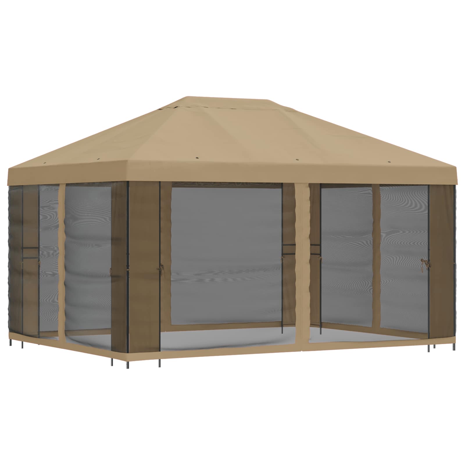 Gazebo da giardino con pareti laterali 4 × 3 m Beige