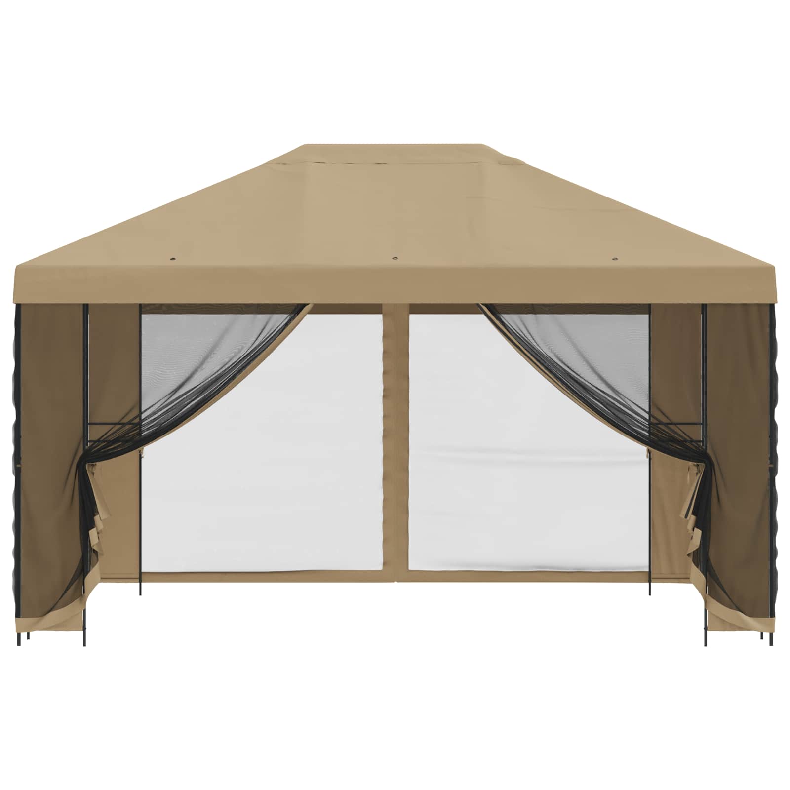 Gazebo da giardino con pareti laterali 4 × 3 m Beige