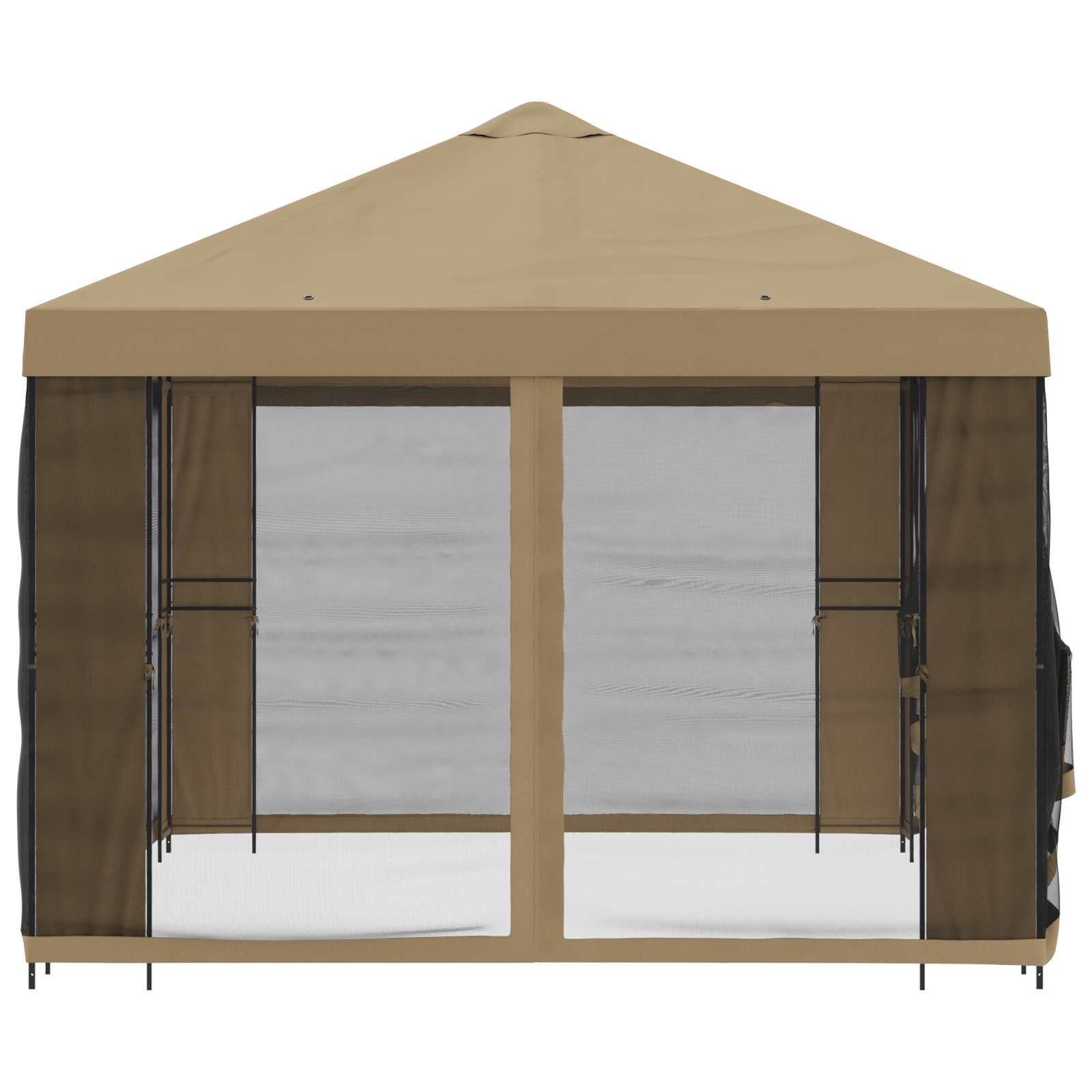 Gazebo da giardino con pareti laterali 4 × 3 m Beige