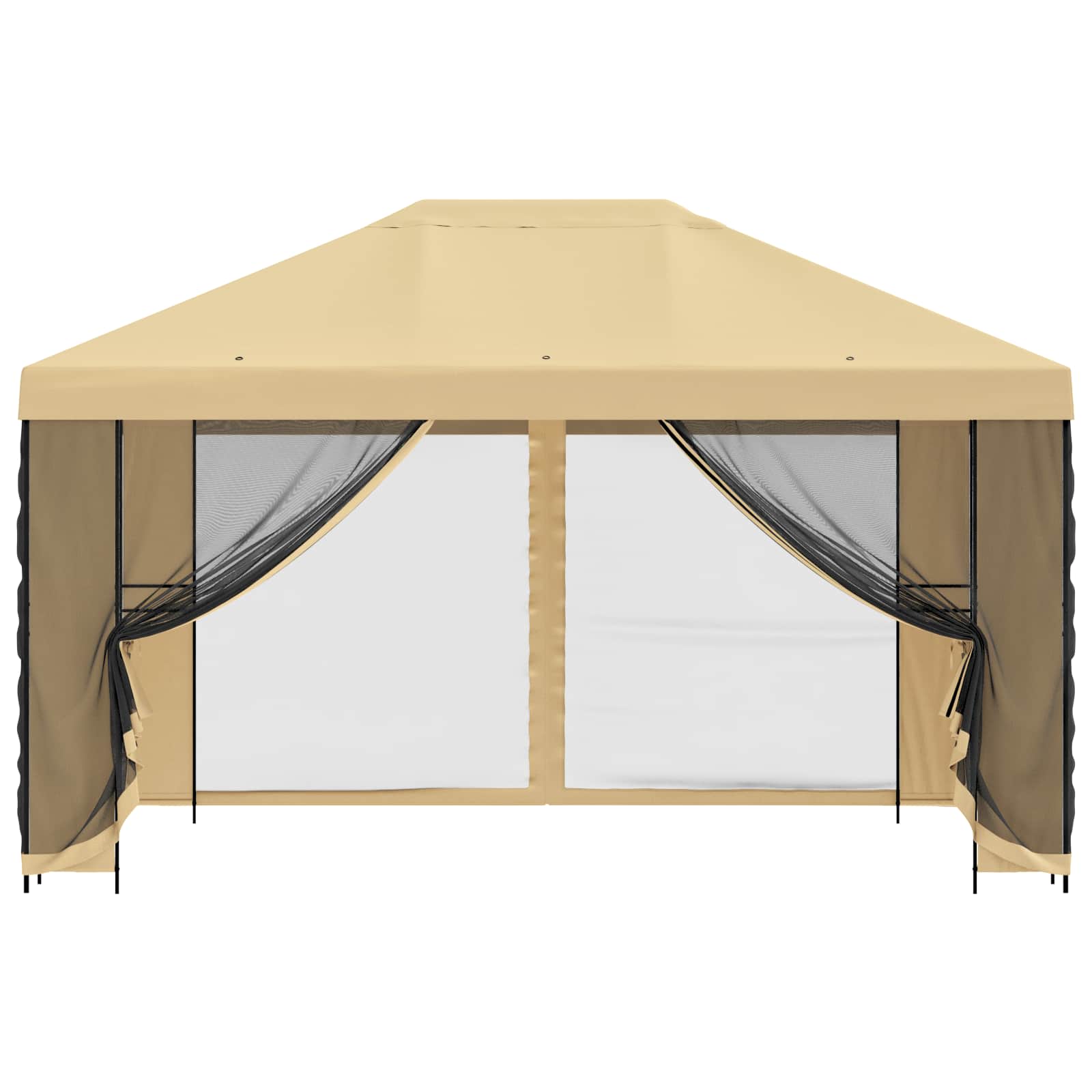 Gazebo da giardino con pareti laterali 4 × 3 m Crema