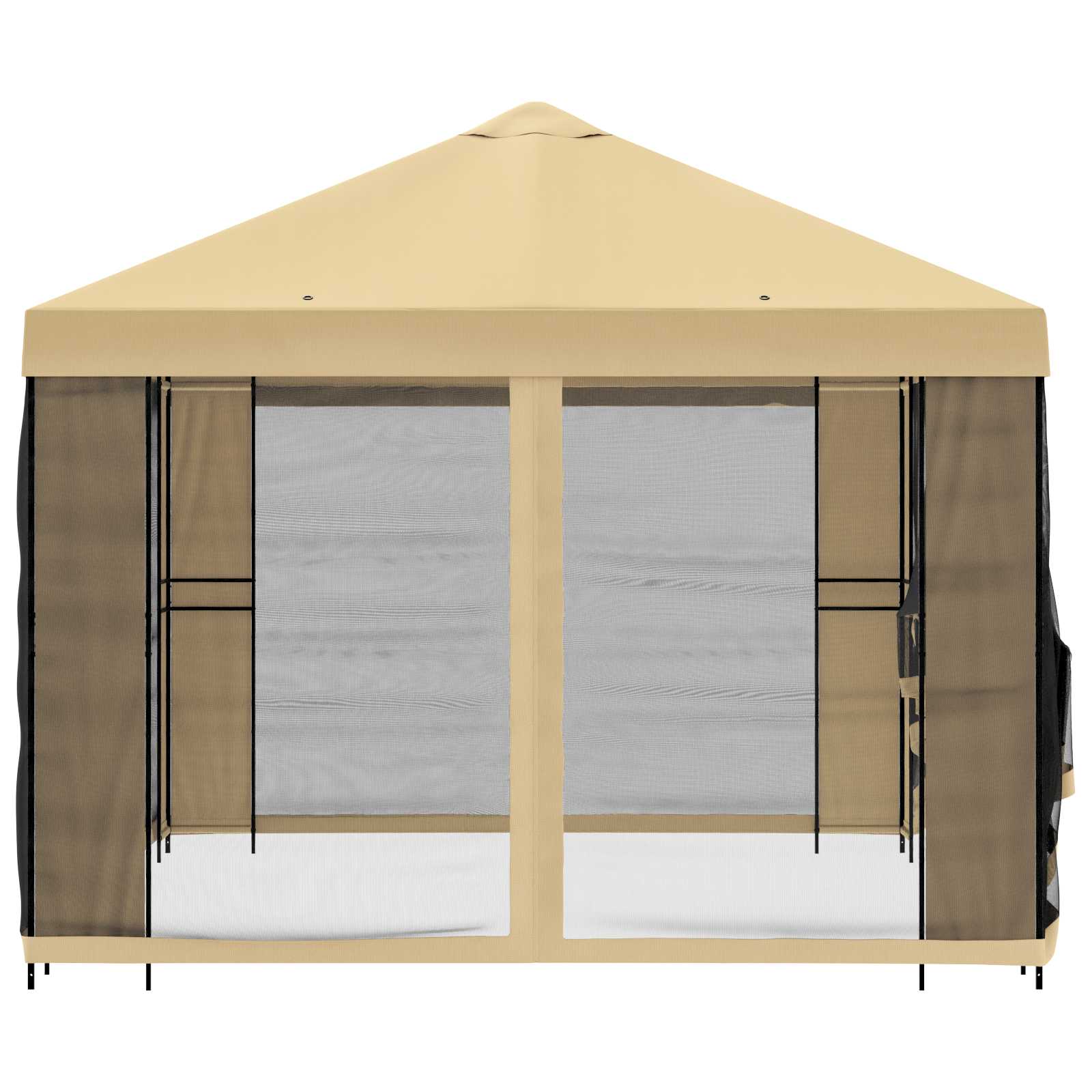 Gazebo da giardino con pareti laterali 4 × 3 m Crema