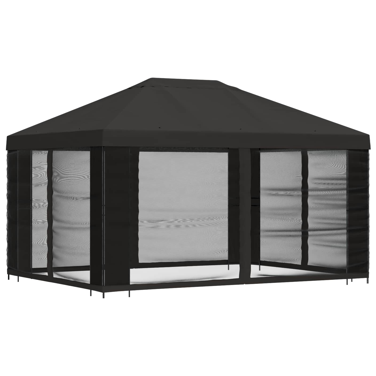 Gazebo da giardino con pareti laterali 4 × 3 m Antracite