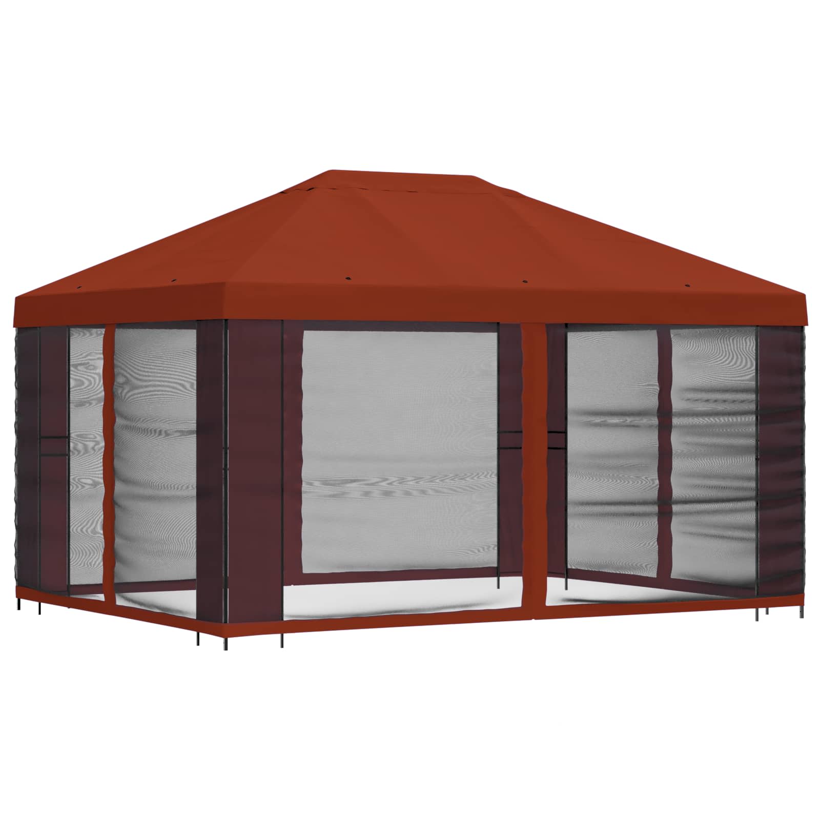 Gazebo con pareti laterali 4 × 3 m Terracotta