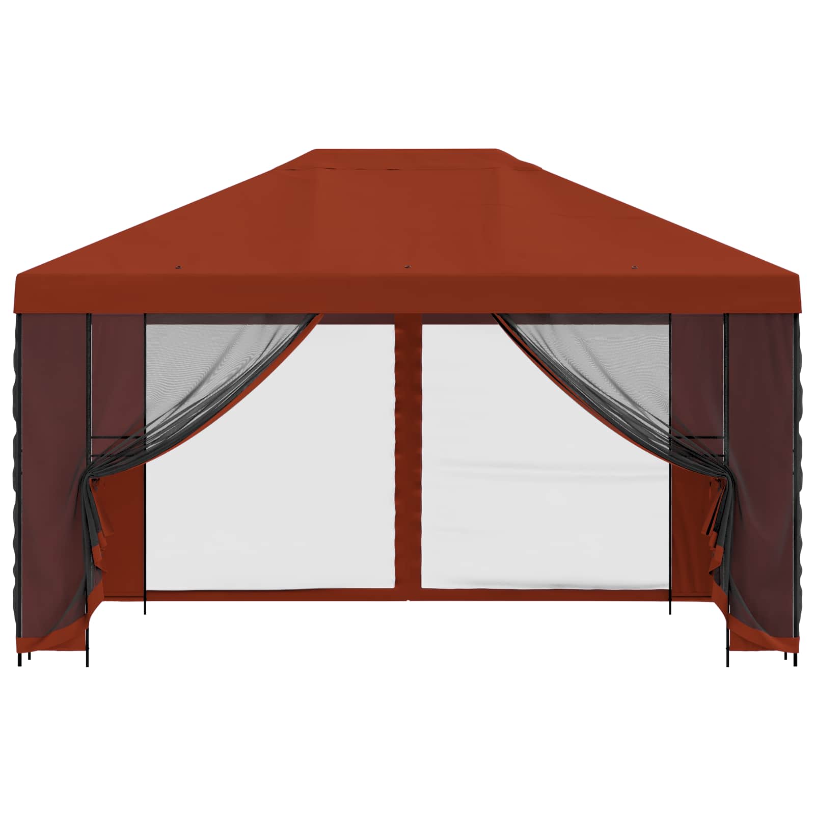 Gazebo con pareti laterali 4 × 3 m Terracotta