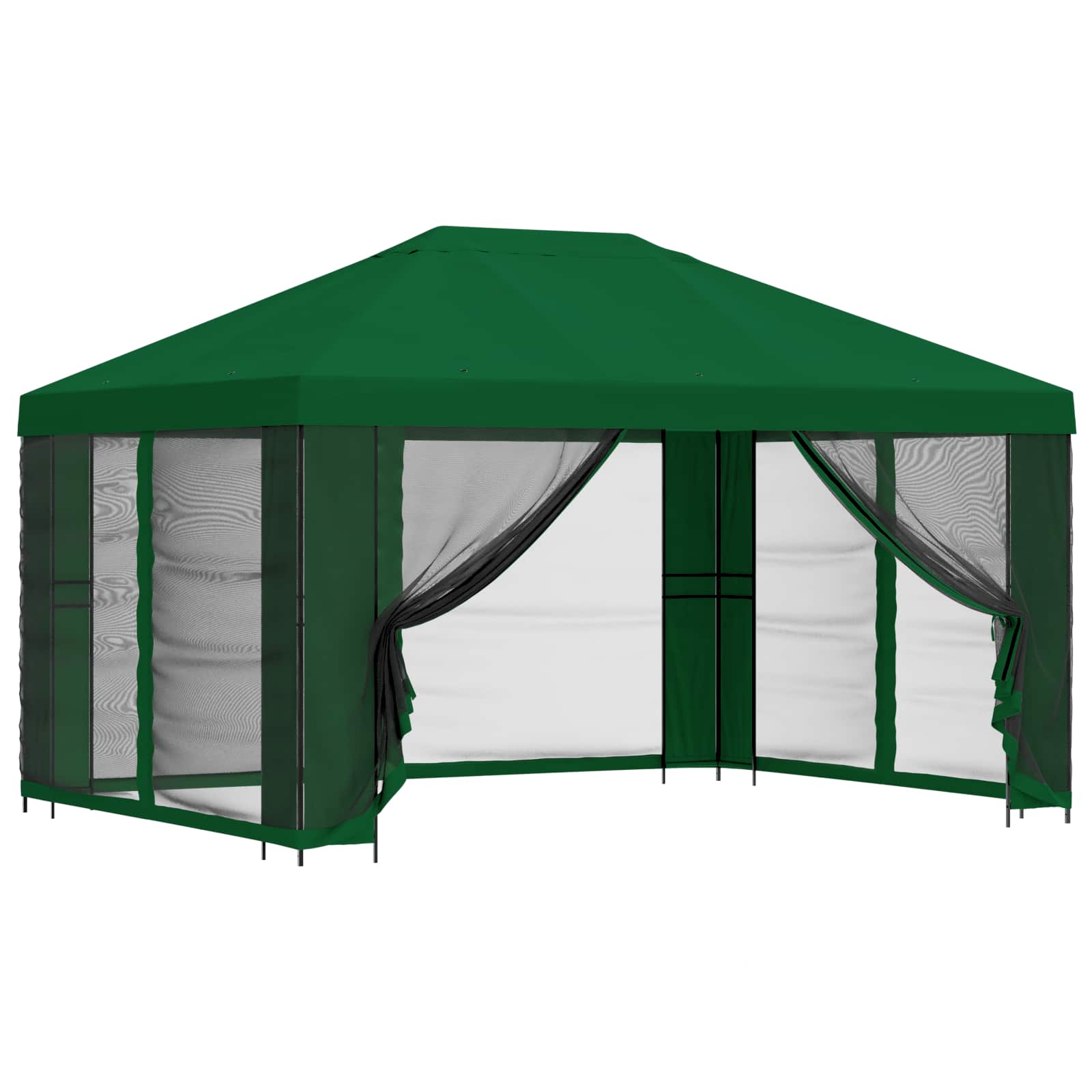 Gazebo da giardino con pareti laterali 4 × 3 m Verde