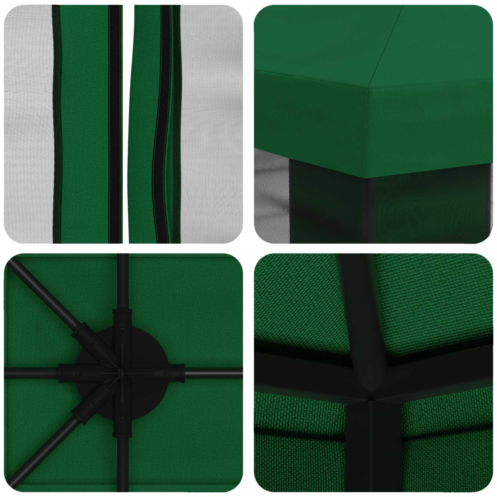 Gazebo da giardino con pareti laterali 4 × 3 m Verde