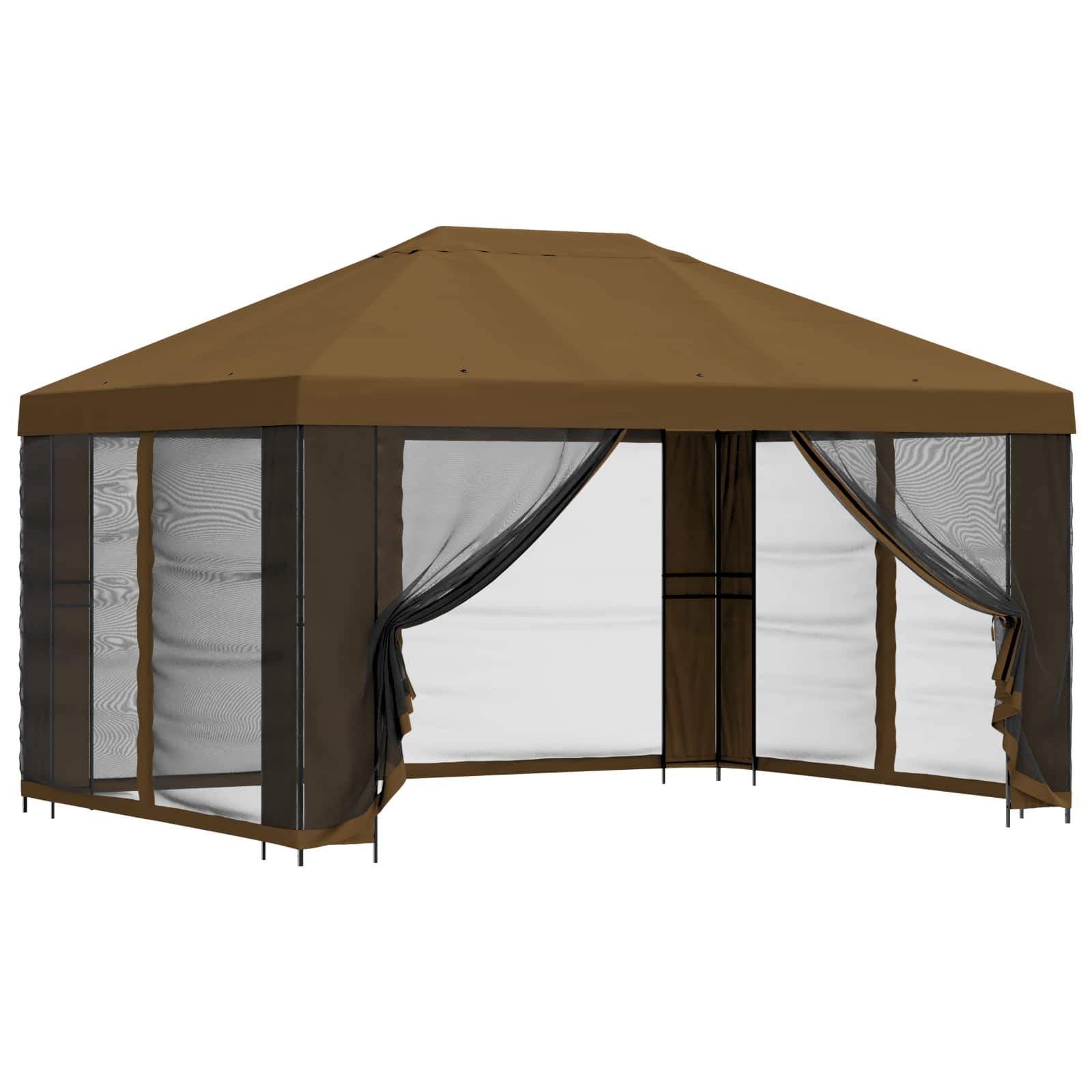 Gazebo da giardino con pareti laterali 4 × 3 m Tortora