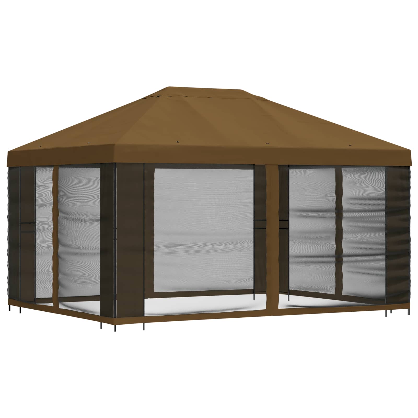 Gazebo da giardino con pareti laterali 4 × 3 m Tortora
