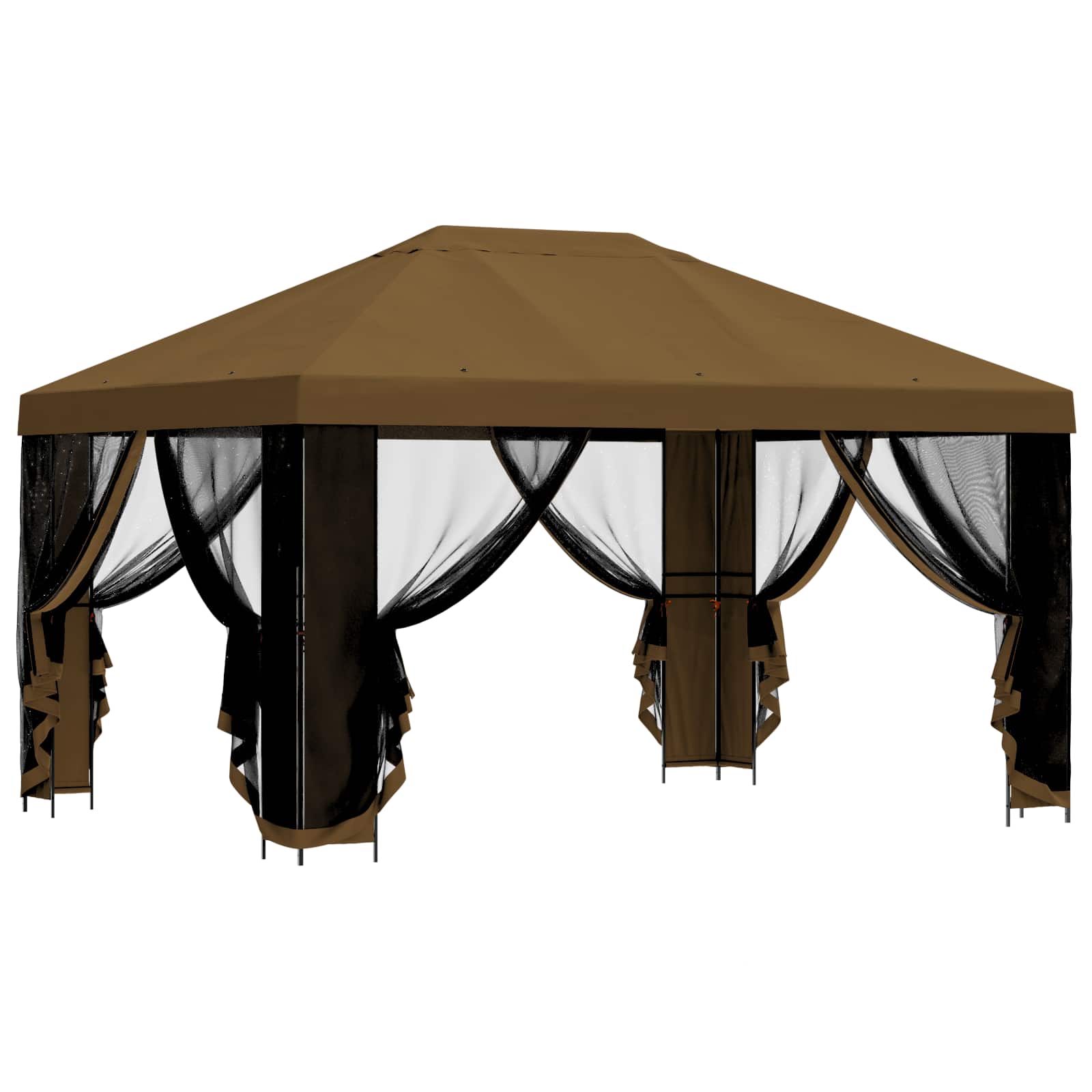 Gazebo da giardino con pareti laterali 4 × 3 m Tortora