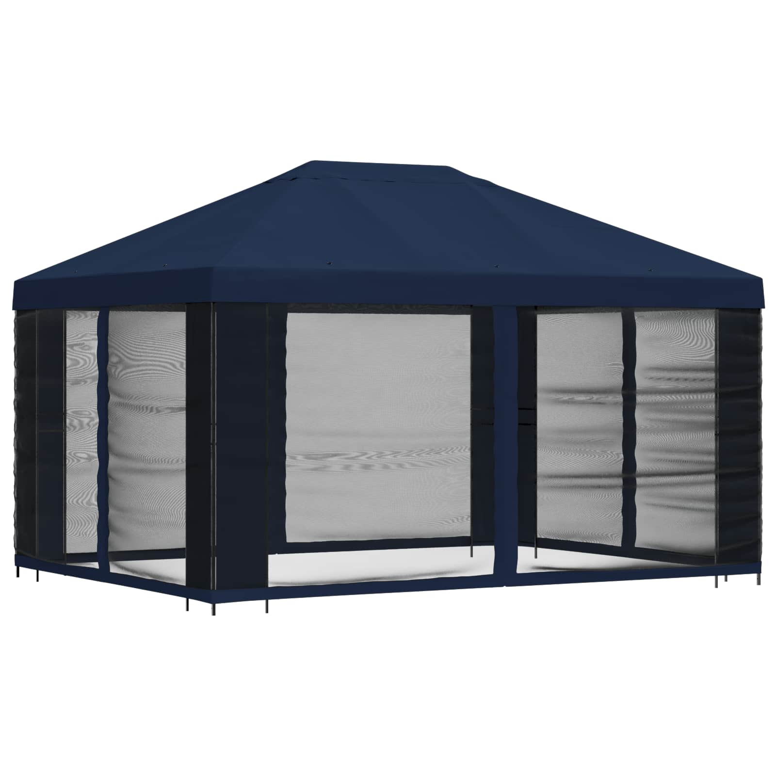 Gazebo da giardino con pareti laterali 4 × 3 m Blu