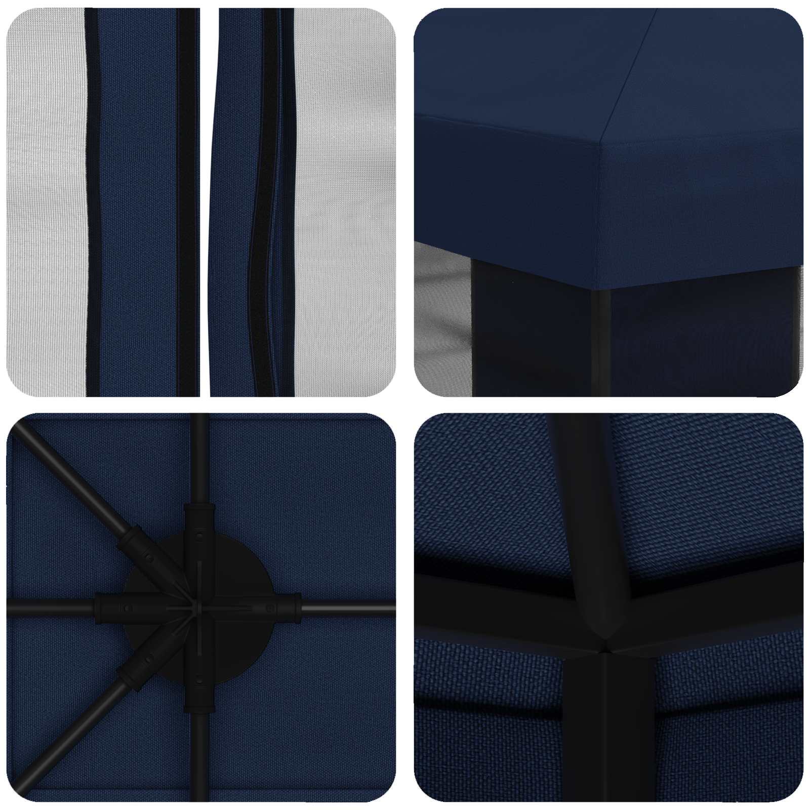 Gazebo da giardino con pareti laterali 4 × 3 m Blu