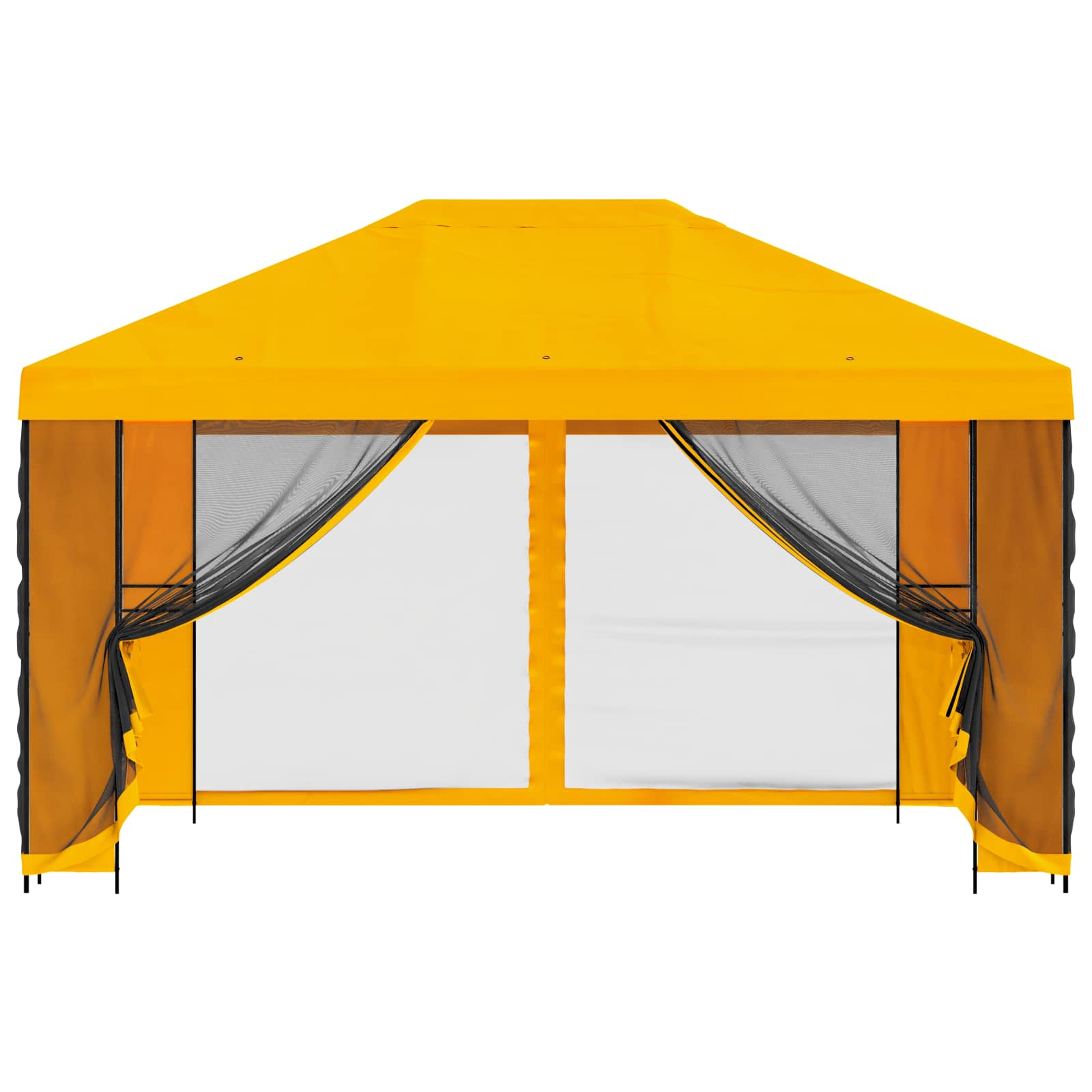 Gazebo da giardino con pareti laterali 4 × 3 m Giallo