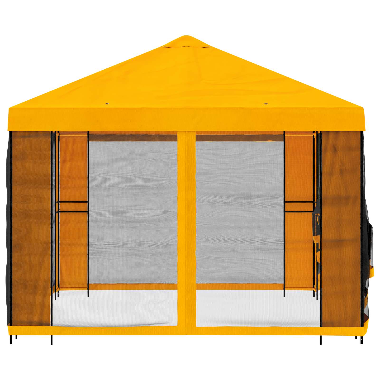 Gazebo da giardino con pareti laterali 4 × 3 m Giallo