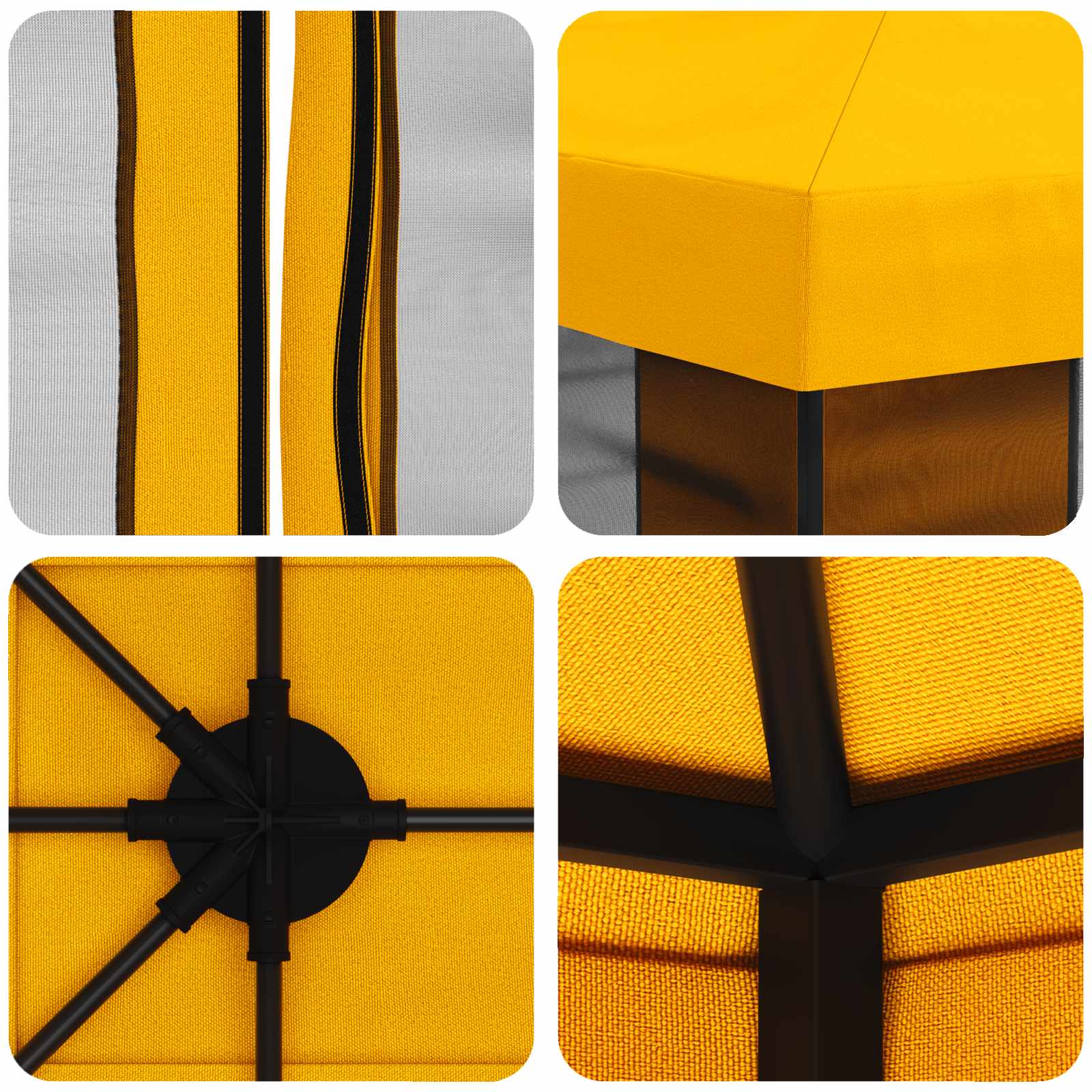 Gazebo da giardino con pareti laterali 4 × 3 m Giallo